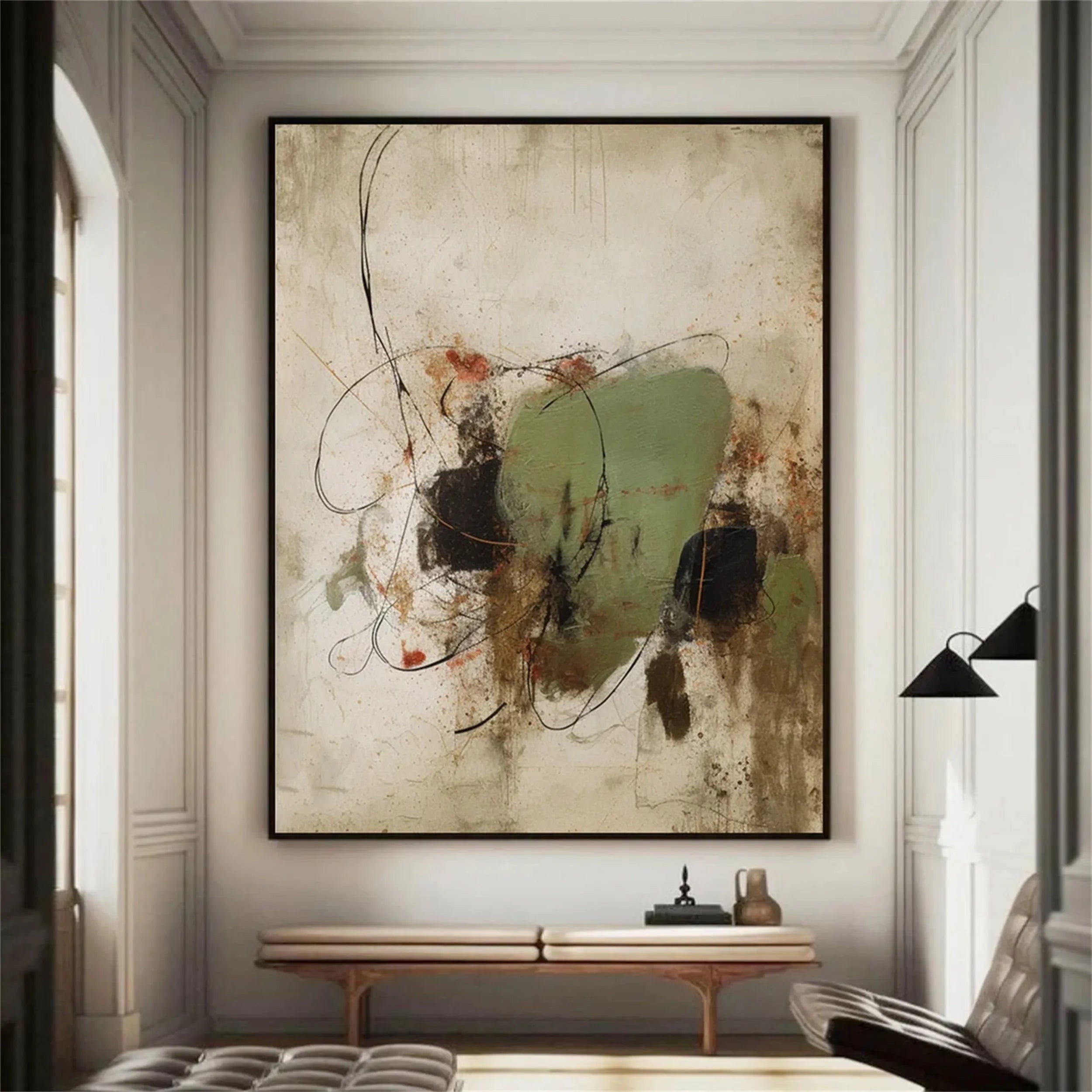 Abstract Painting #AB 110 - Modern Canvas Wall Art for Home & Office Decor | Perfect for Living Room, Bedroom, or Workspace