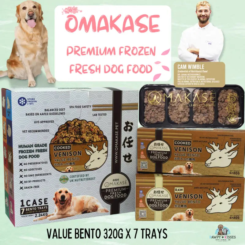 OMAKASE Premium Cooked Frozen Dog Food - 10 Delicious Flavors, 2.24kg (7 x 320g) Value Pack - Healthy Meal for Small & Medium Dogs - Perfect for Daily Feeding, Travel & Special Occasions
