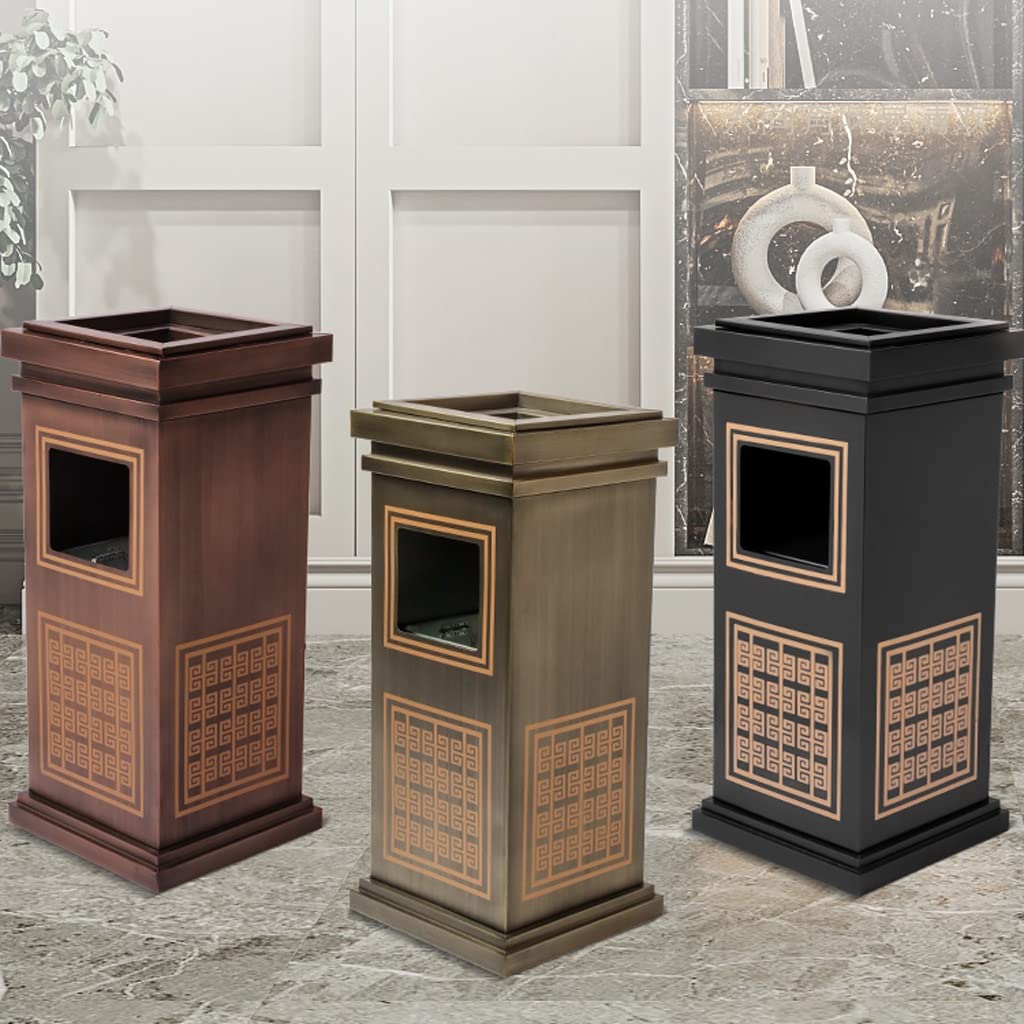 Stainless Steel Trash Can with Ashtray - Moisture Proof for Hotels & Elevators
