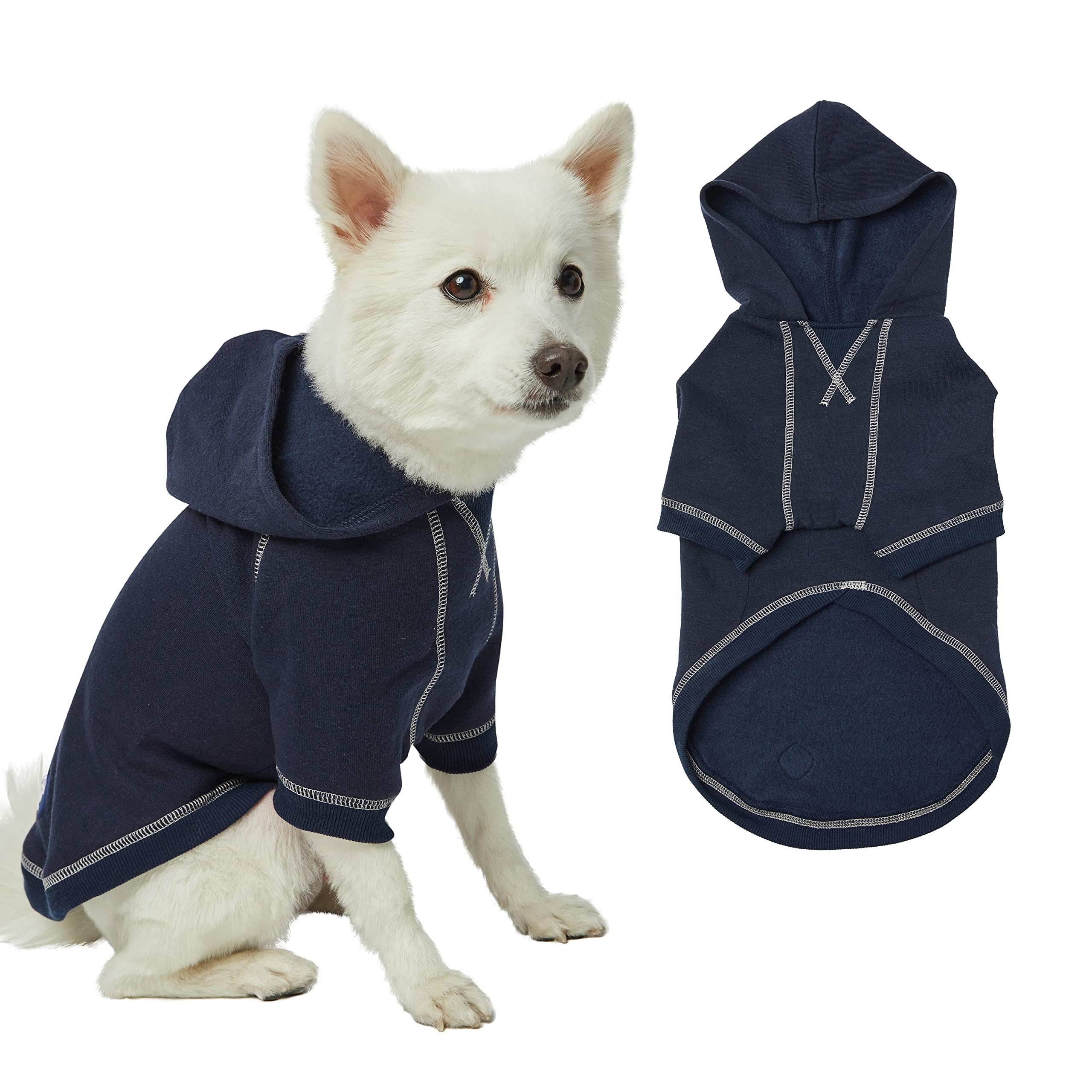 Premium Soft & Comfy Cotton Blend Dog Hoodie - Midnight Blue Pet Sweatshirt for Small & Medium Dogs (20