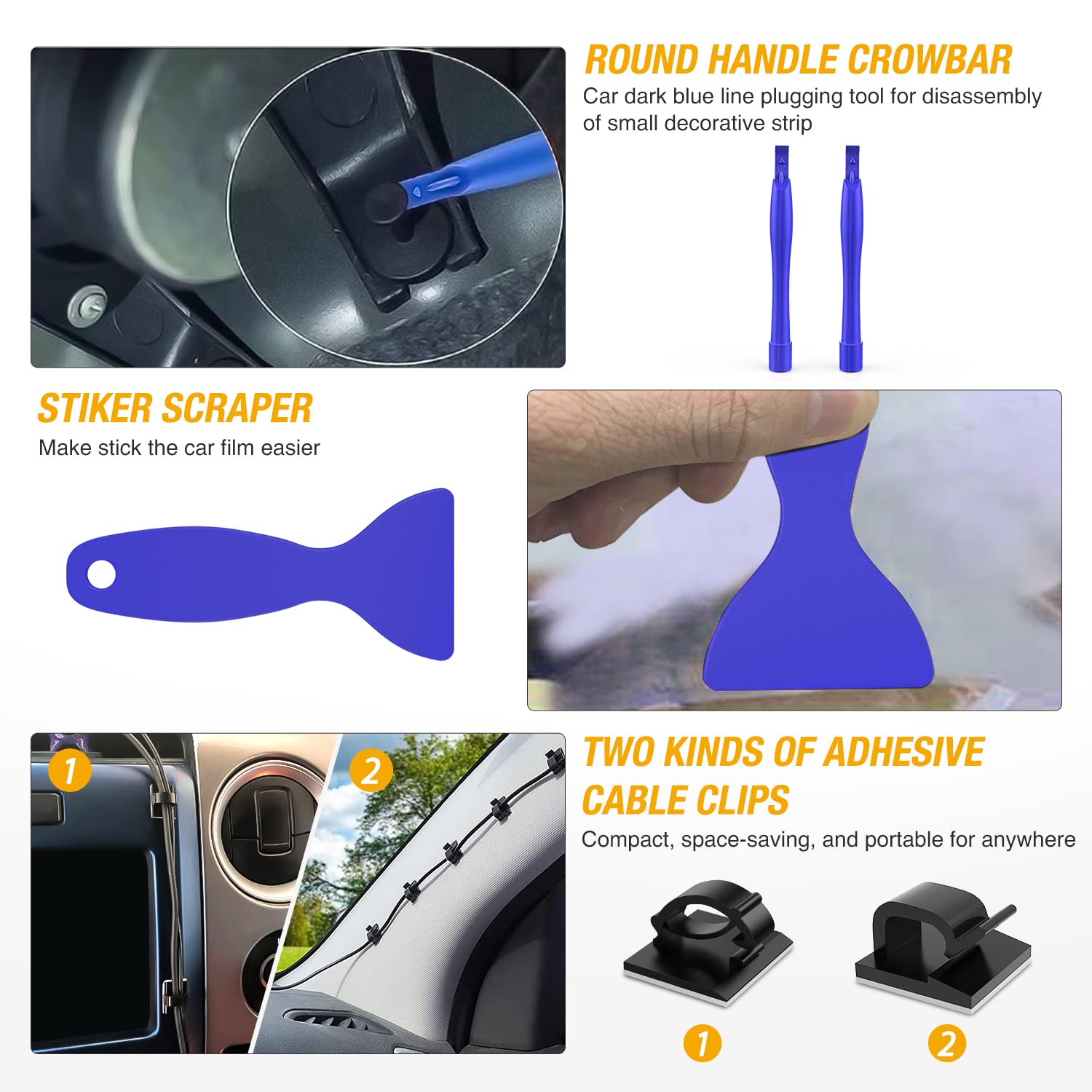 GOOACC 200-Piece Auto Trim Removal Tool Kit - Car Panel Fastener Clip Remover Set with Push Pins, Bumper Retainer Clips & Cable Clips for Vehicle Radio Installation & Interior Detailing | Perfect for DIY Car Repairs & Professional Auto Body Work