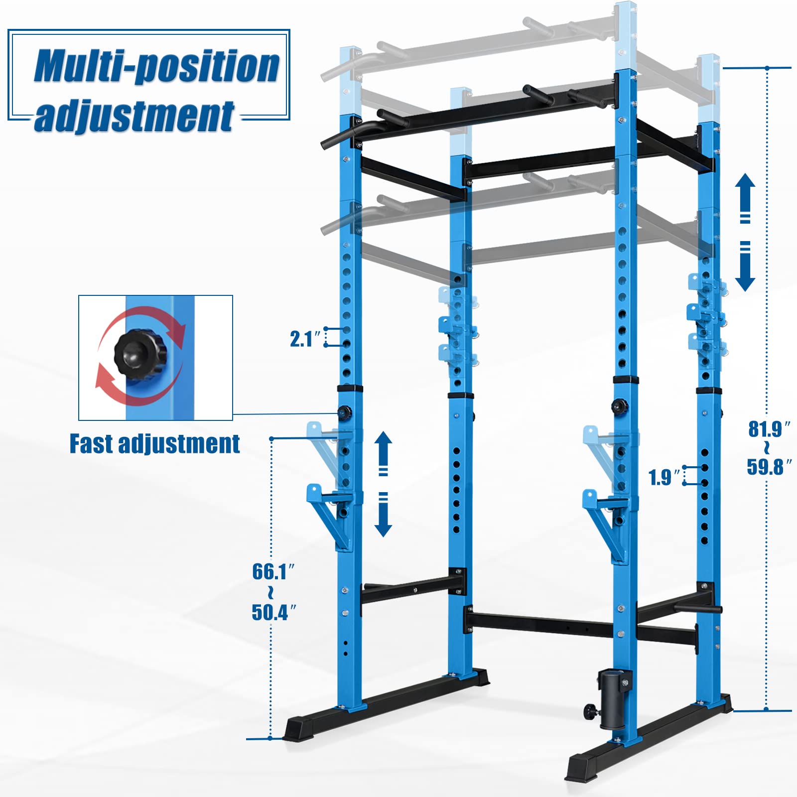 Bongkim Power Rack - Adjustable Squat Stand Cage for Home Gym, 660lb Weight Capacity Strength Training Equipment | Perfect for Squats, Bench Press & Deadlifts in Home Workouts