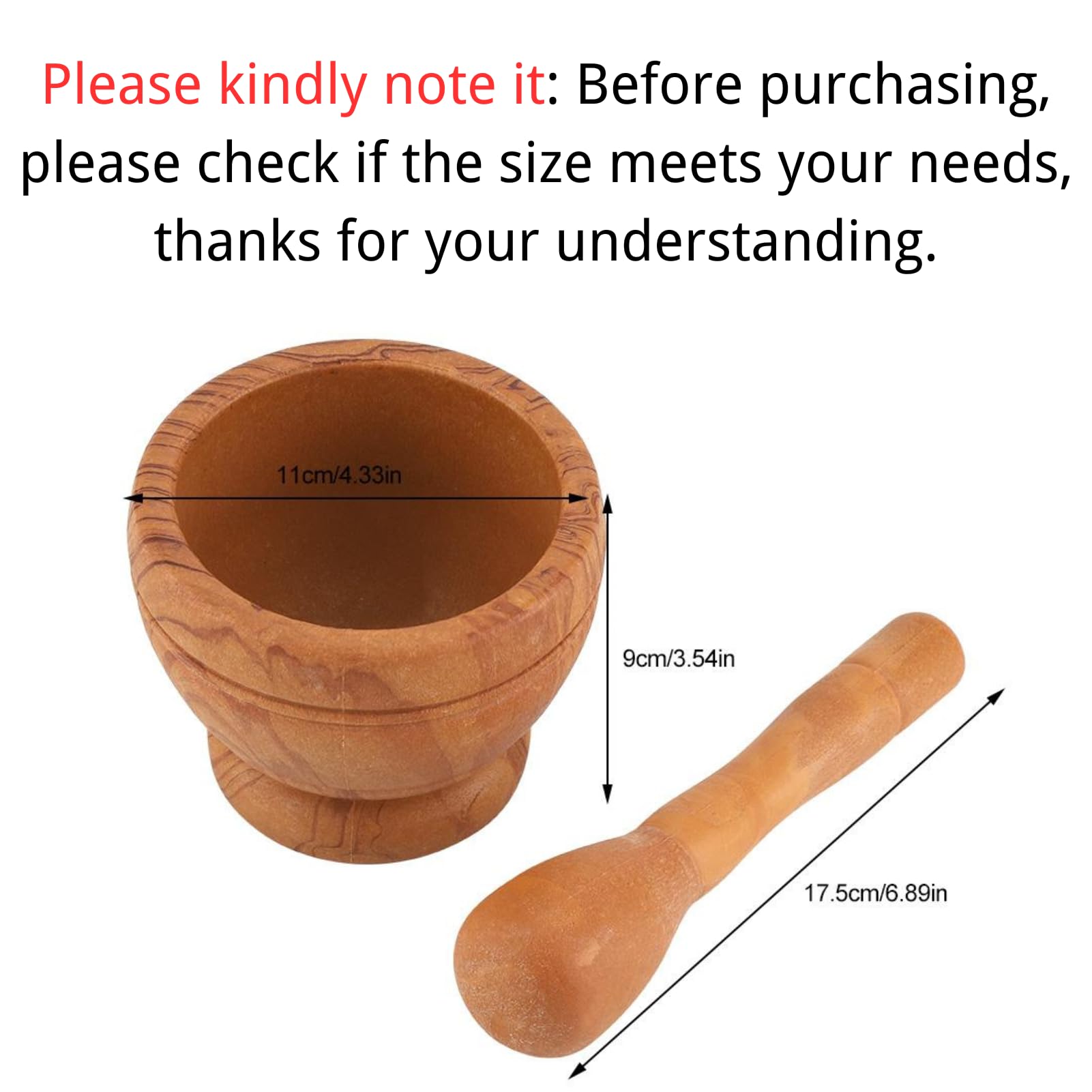Premium Mortar and Pestle Set - JadeShay Manual Garlic Grinder, Spice & Herb Crusher for Kitchen - Natural Stone Grinding Bowl for Seasonings, Herbs, Pesto & More - Perfect for Cooking, Baking & Meal Prep (Orange)