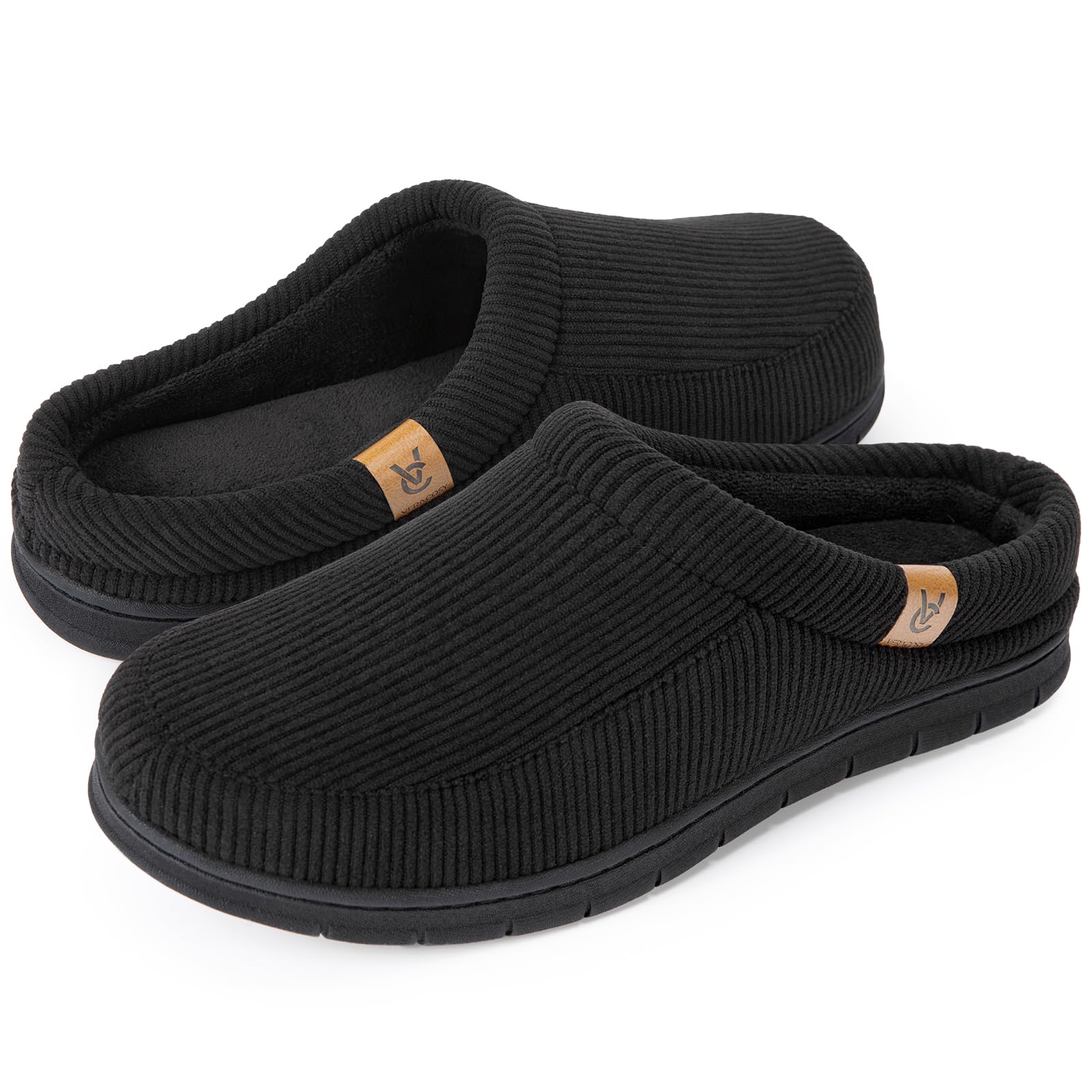 VeraCosy Men's Moccasin Slippers - Soft Memory Foam Indoor House Shoes with Non-Slip Sole | Comfortable & Durable Slip-On for Home, Office & Relaxation