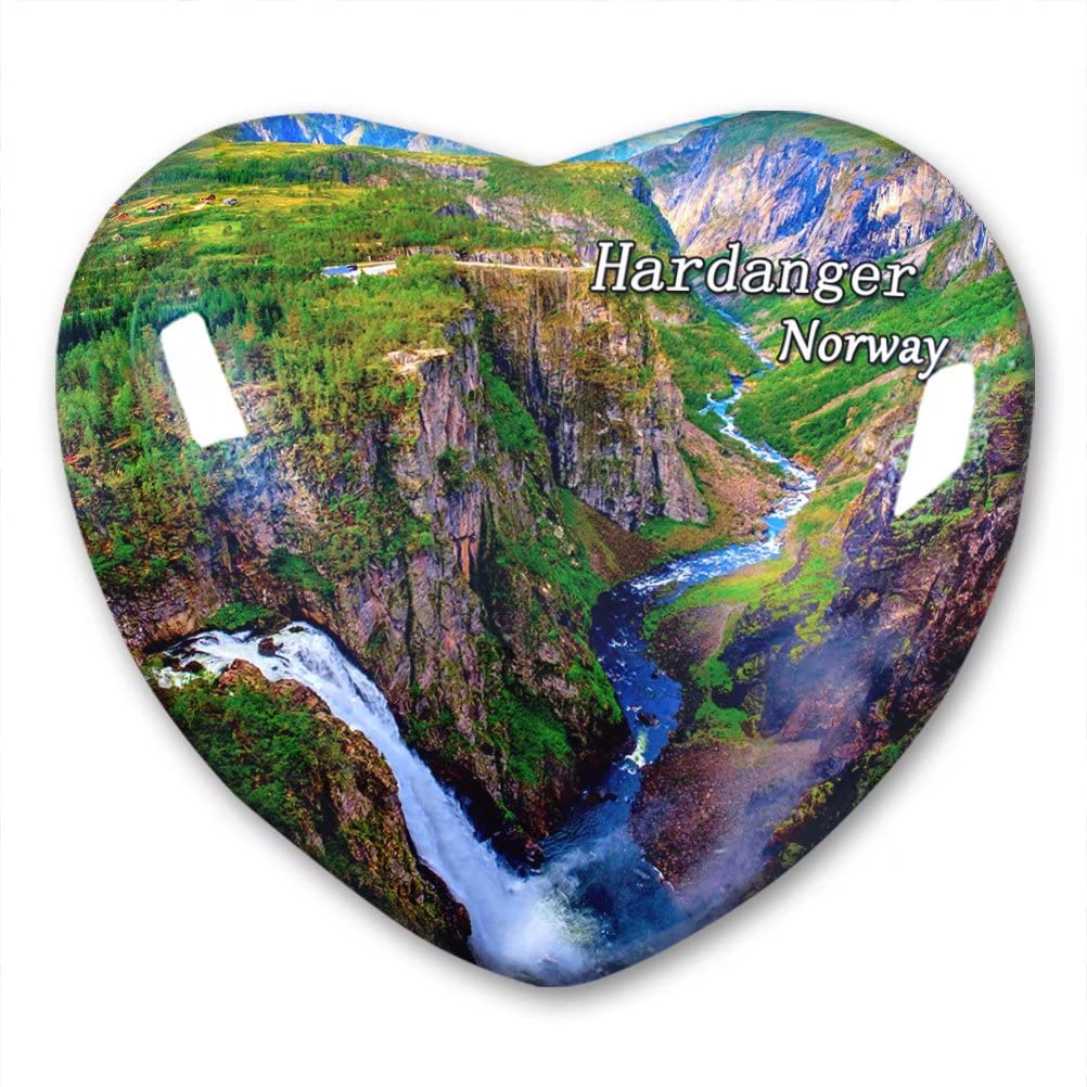 Norway Hardanger Fridge Magnet Set - Heart-Shaped Crystal Glass Refrigerator Magnets for Travel Souvenirs & Home Decor | Perfect for Kitchen, Office & Gift Giving