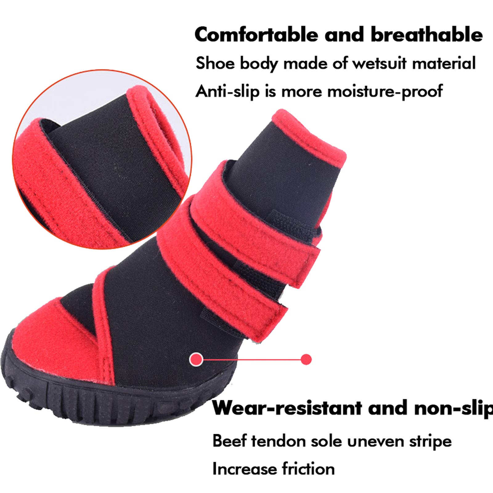 Waterproof Dog Boots Set of 4 - Non-Slip Pet Shoes with Adjustable Strap for Small, Medium & Large Dogs | Warm, Durable Snow Booties for Winter Walks & Outdoor Adventures
