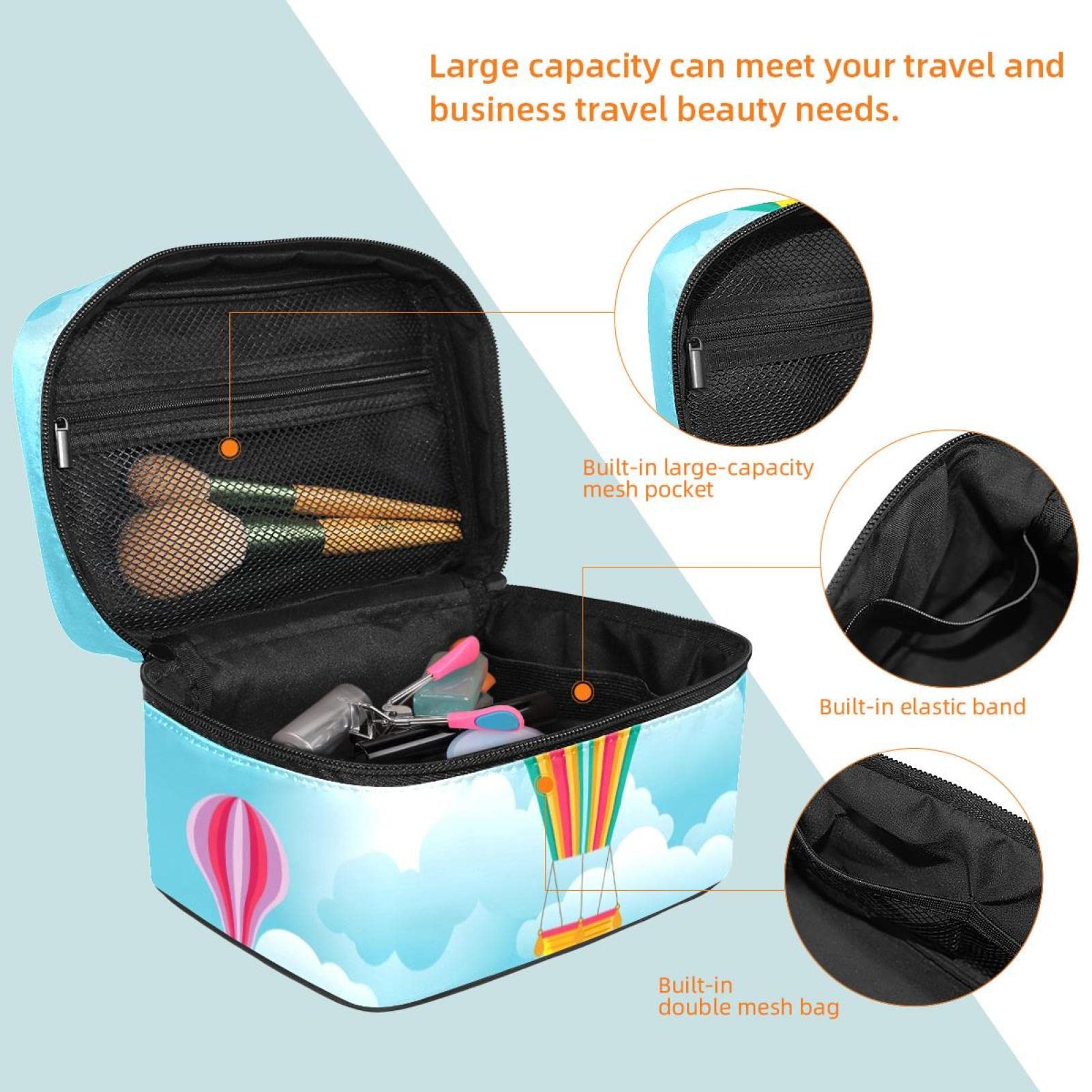 Hot Air Balloon Makeup Bag - Portable Travel Cosmetic Pouch for Women | Waterproof & Durable | Perfect for Travel, Gym, and Daily Use