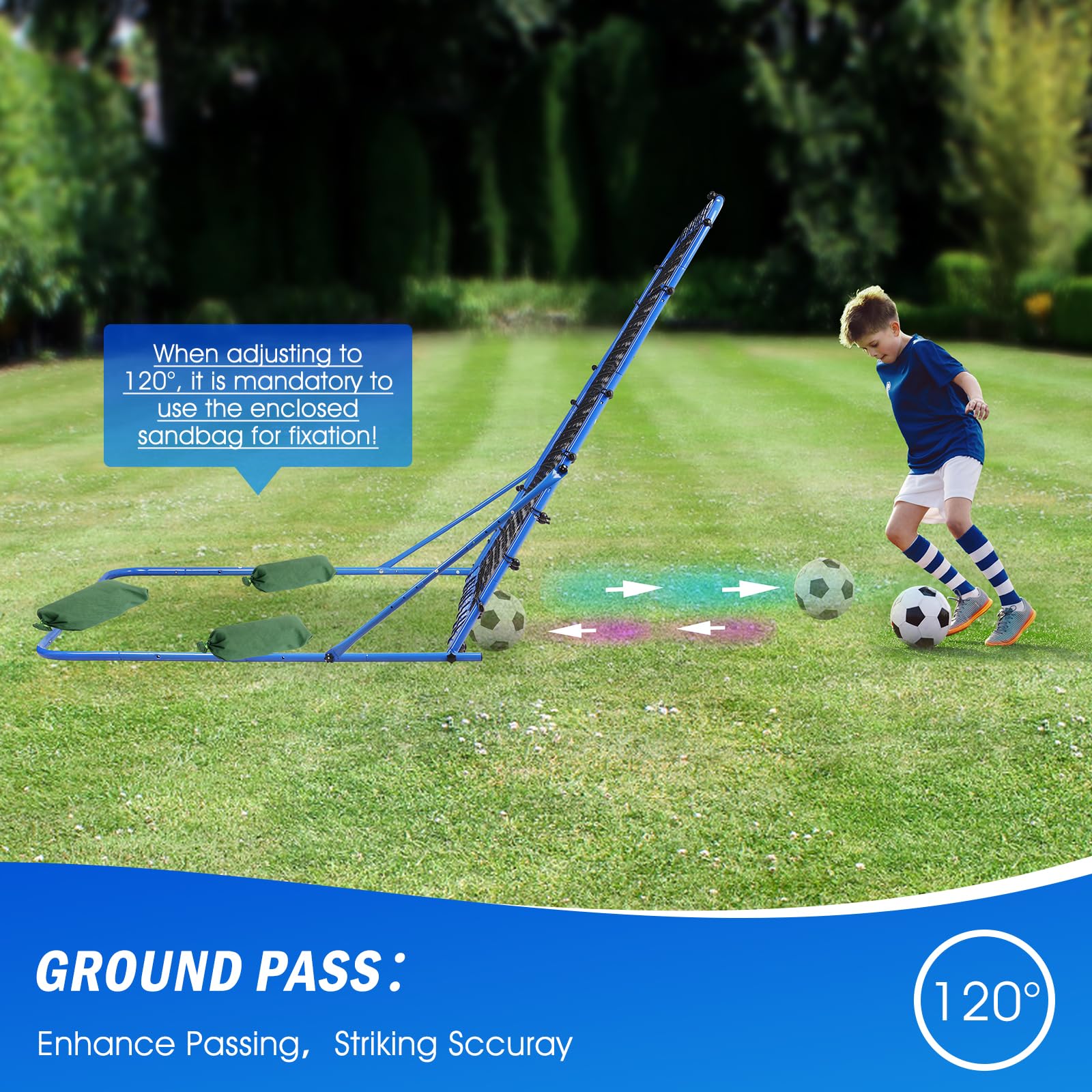 Adjustable Soccer Rebounder Net - Quick-Switch Angle Training for Ball Control & Passing Practice | Portable Soccer Training Equipment for Kids, Teens & Adults | Perfect for Backyard Drills, Team Practice & Solo Training