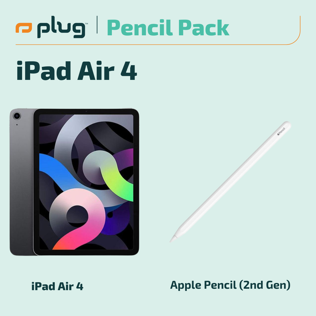 iPad Air 4 (4th Generation) 10.9-inch Tablet with A14 Bionic Chip & Apple Pencil (2nd Gen) Bundle - Perfect for Digital Art, Note Taking & Remote Work
