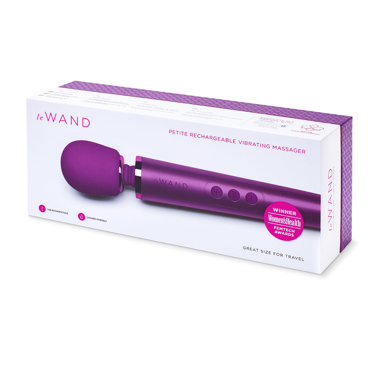 Le Wand Petite Massager - Dark Cherry | Rechargeable Mini Vibrator for Relaxation & Intimacy | Perfect for Personal Use, Couples & Stress Relief