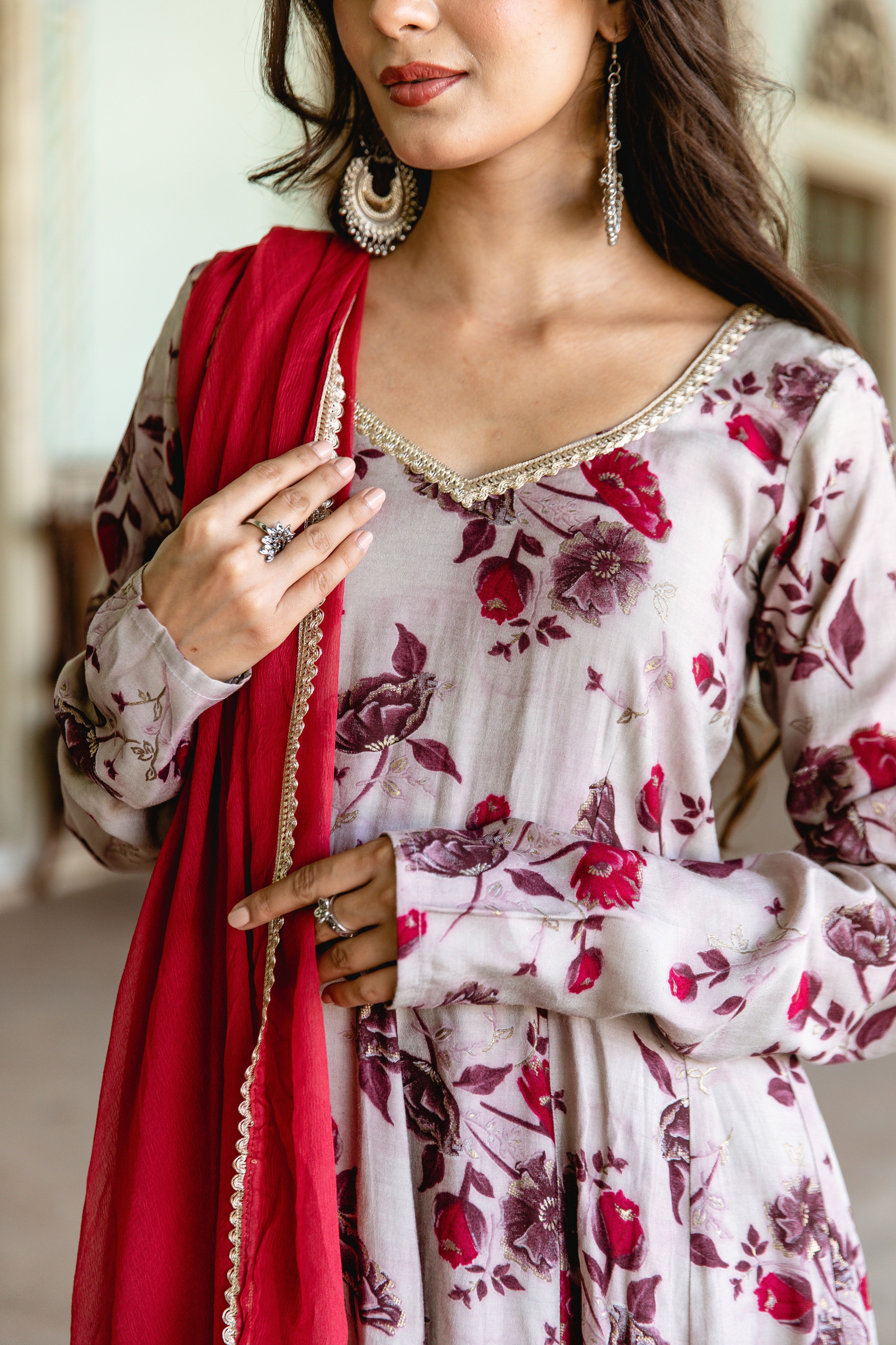 Elegant Rosa Anarkali Suit Set for Women - Traditional Pakistani/Indian Party Wear - Perfect for Weddings, Festivals & Special Occasions