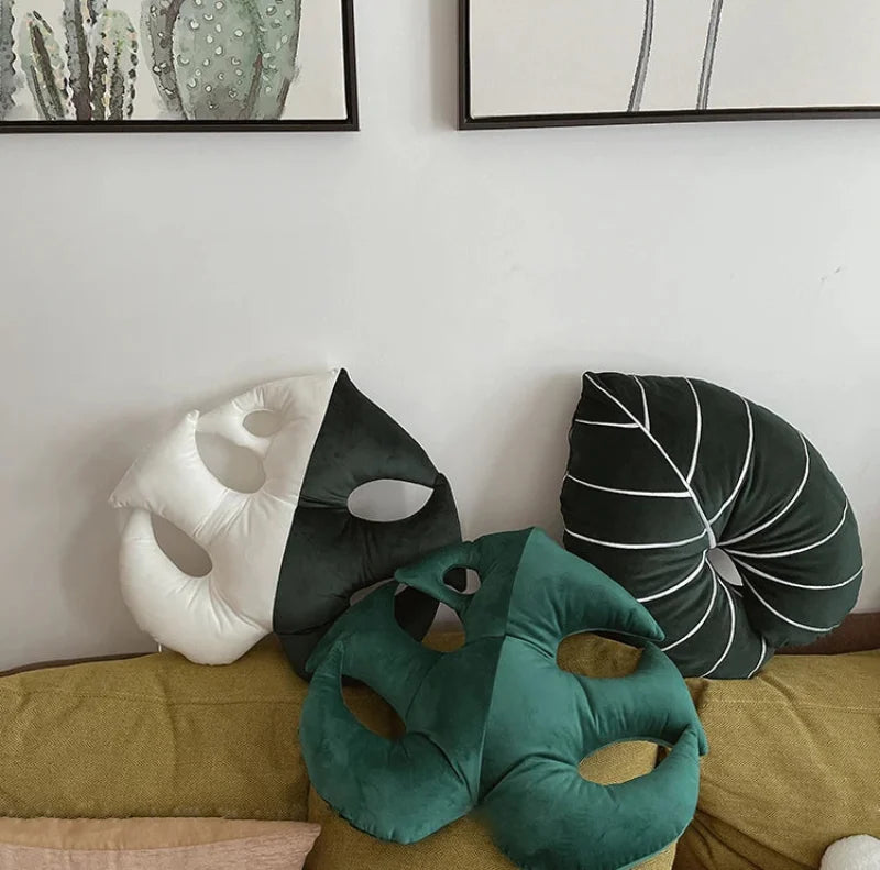 Botanic Bliss Leaf Pillow - Organic Bamboo Fiber Pillow for Side & Back Sleepers - Perfect for Home, Office & Travel Use
