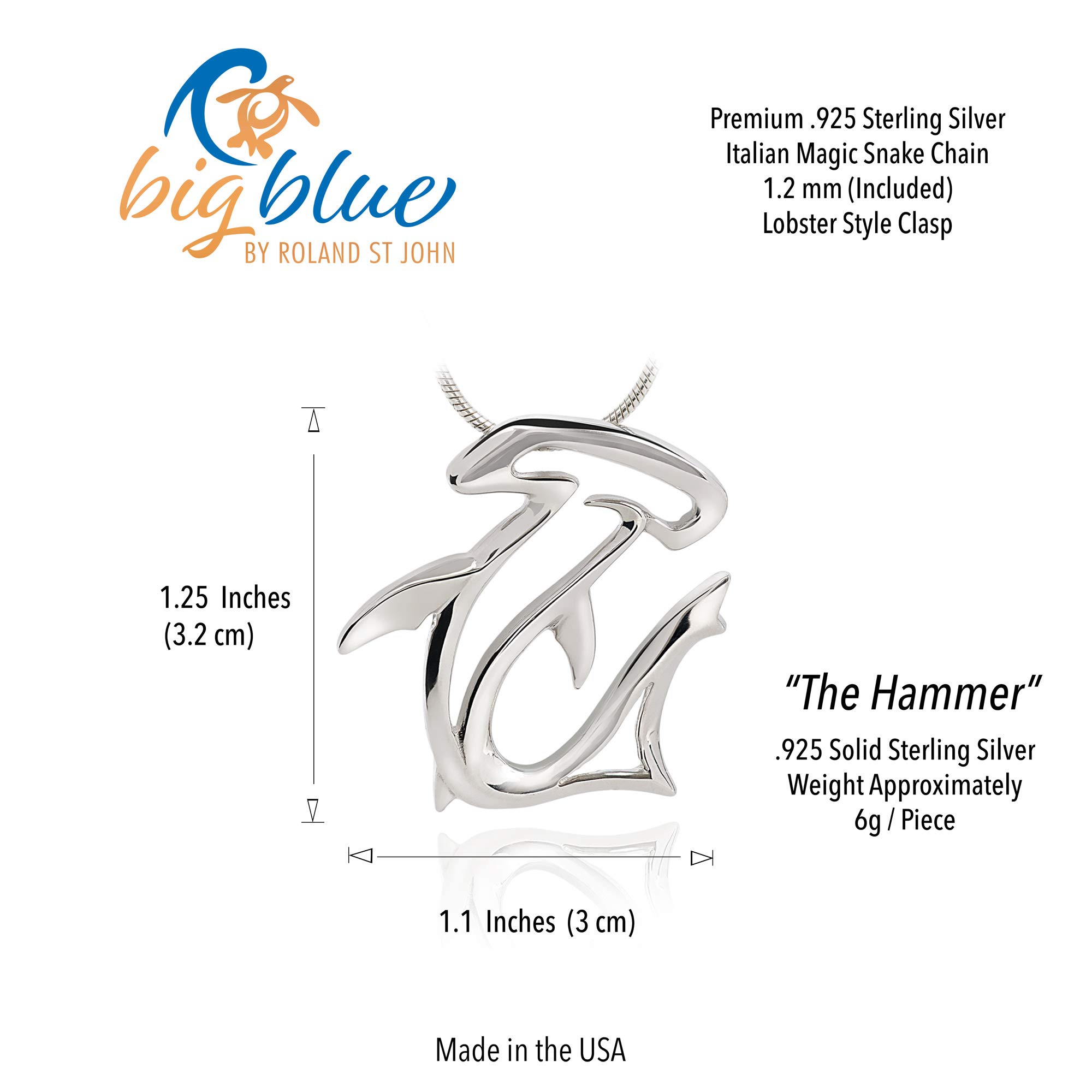 Sterling Silver Shark Pendant Necklace for Men & Women - .925 Shark Charm Jewelry Gift for Shark Lovers, Scuba Divers & Ocean Enthusiasts - Perfect for Beach Vacations, Diving Trips & Everyday Wear