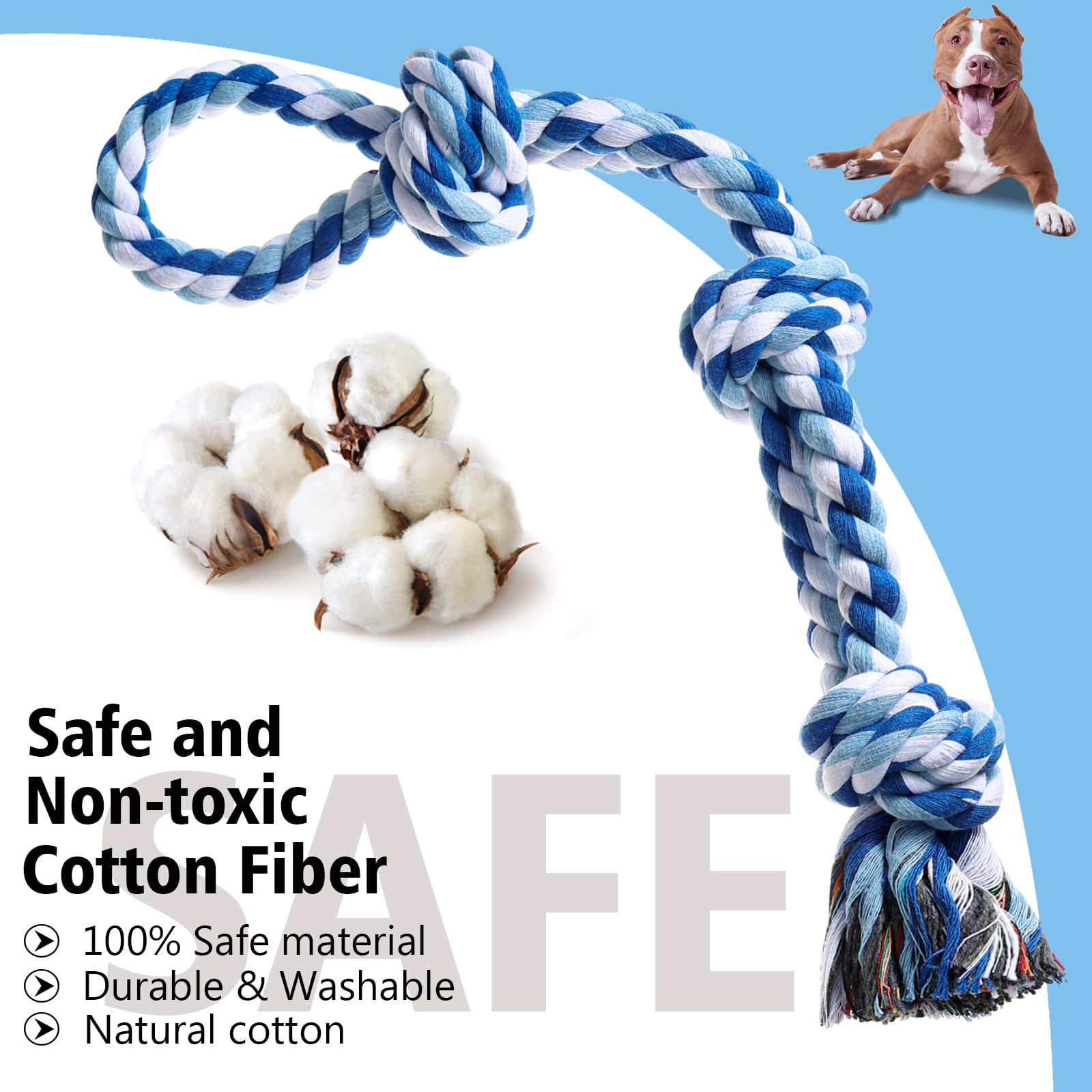 Durable Indestructible Dog Rope Toys for Aggressive Chewers - Tough Puppy Teething Chew Toys for Small to Large Breed Dogs | Dental Cleaning & Tug of War Play | Perfect for Boredom Relief, Training & Interactive Playtime