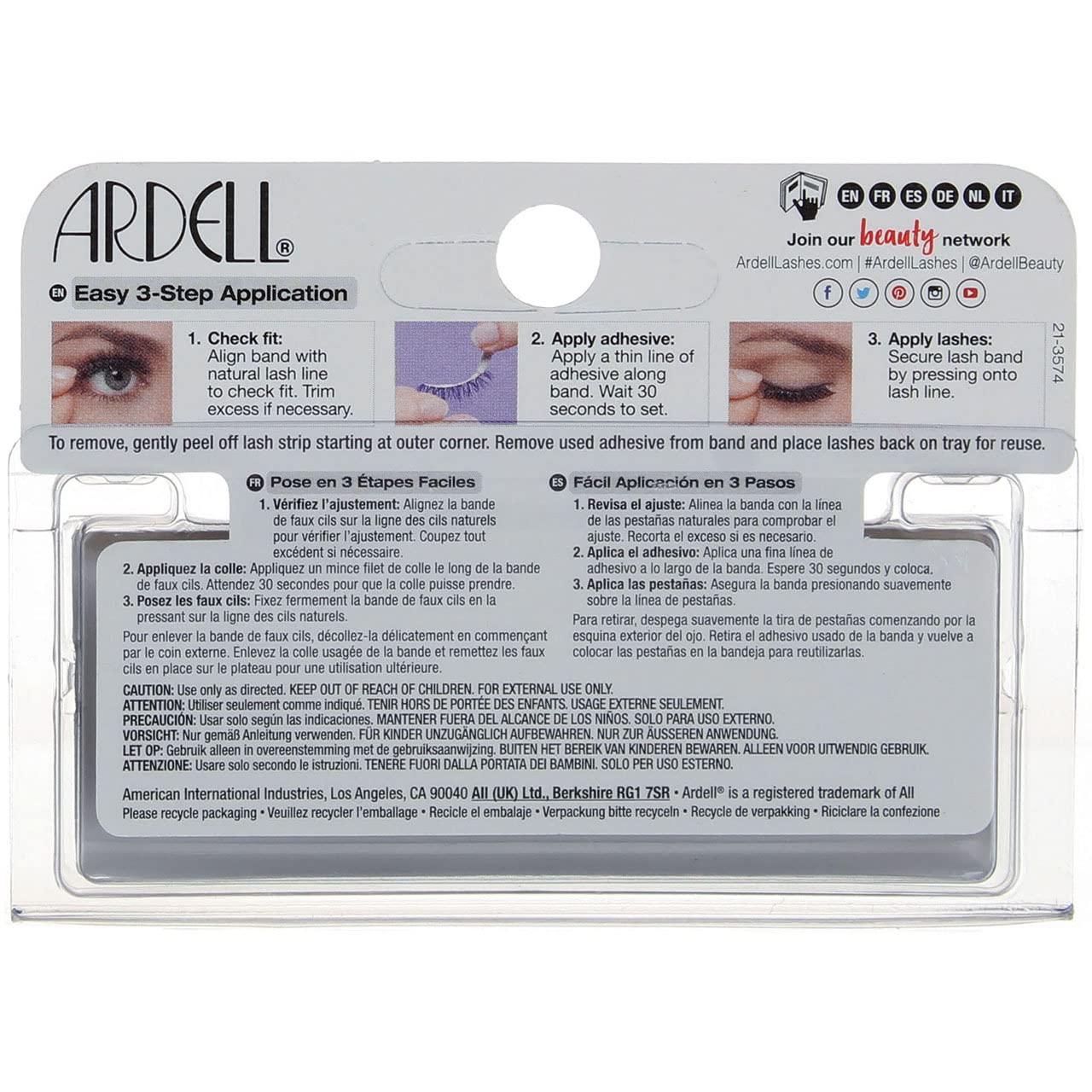 Ardell Fashion Lashes Natural Strip Eyelashes - Black (120) 3-Pack for Everyday Wear, Parties & Special Occasions