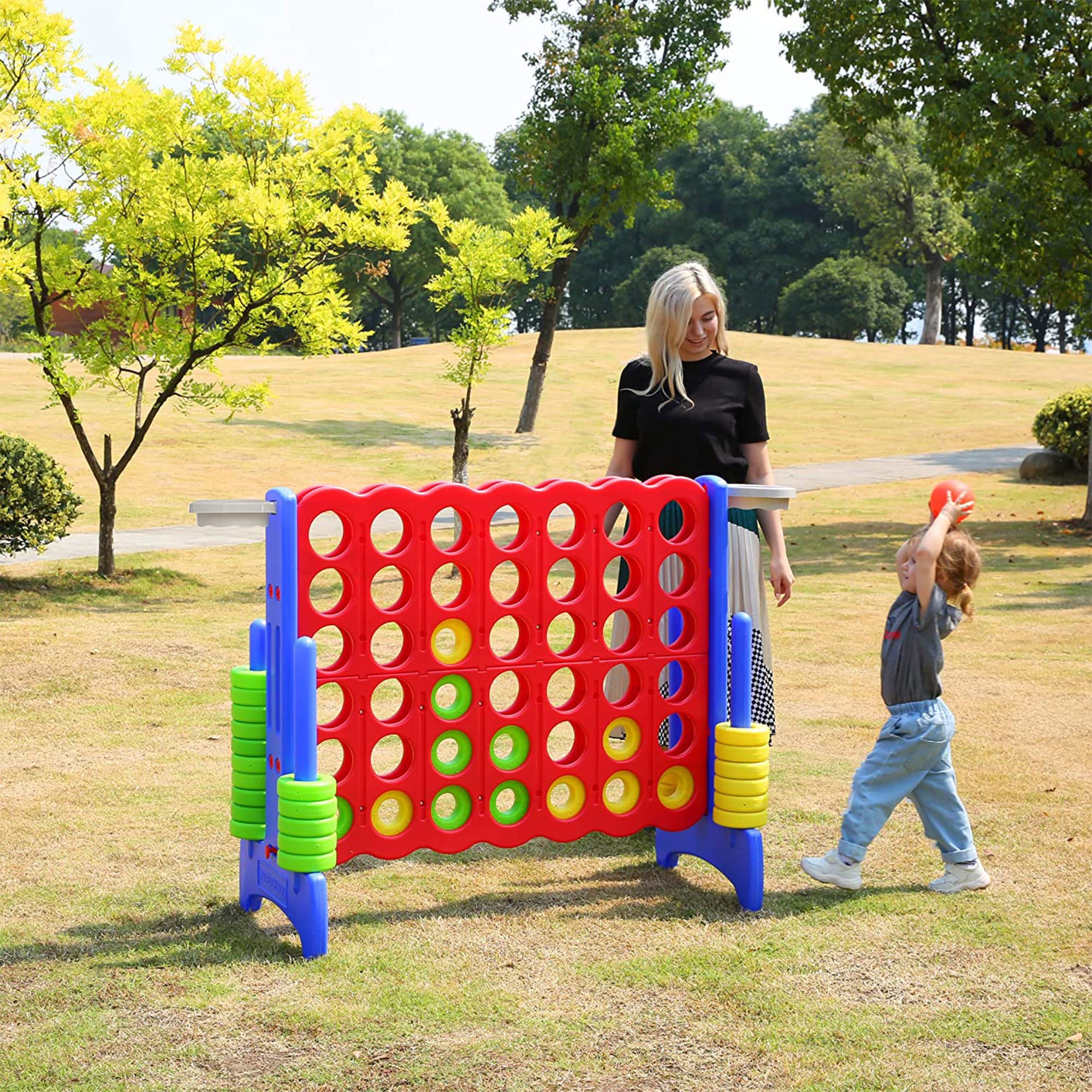 SDADI Giant 64 Inch 4-in-A-Row Connect Basketball Game - Indoor/Outdoor Family Fun Board Game for Toddlers, Kids & Adults - Perfect for Backyard, Birthday Parties & Family Game Nights