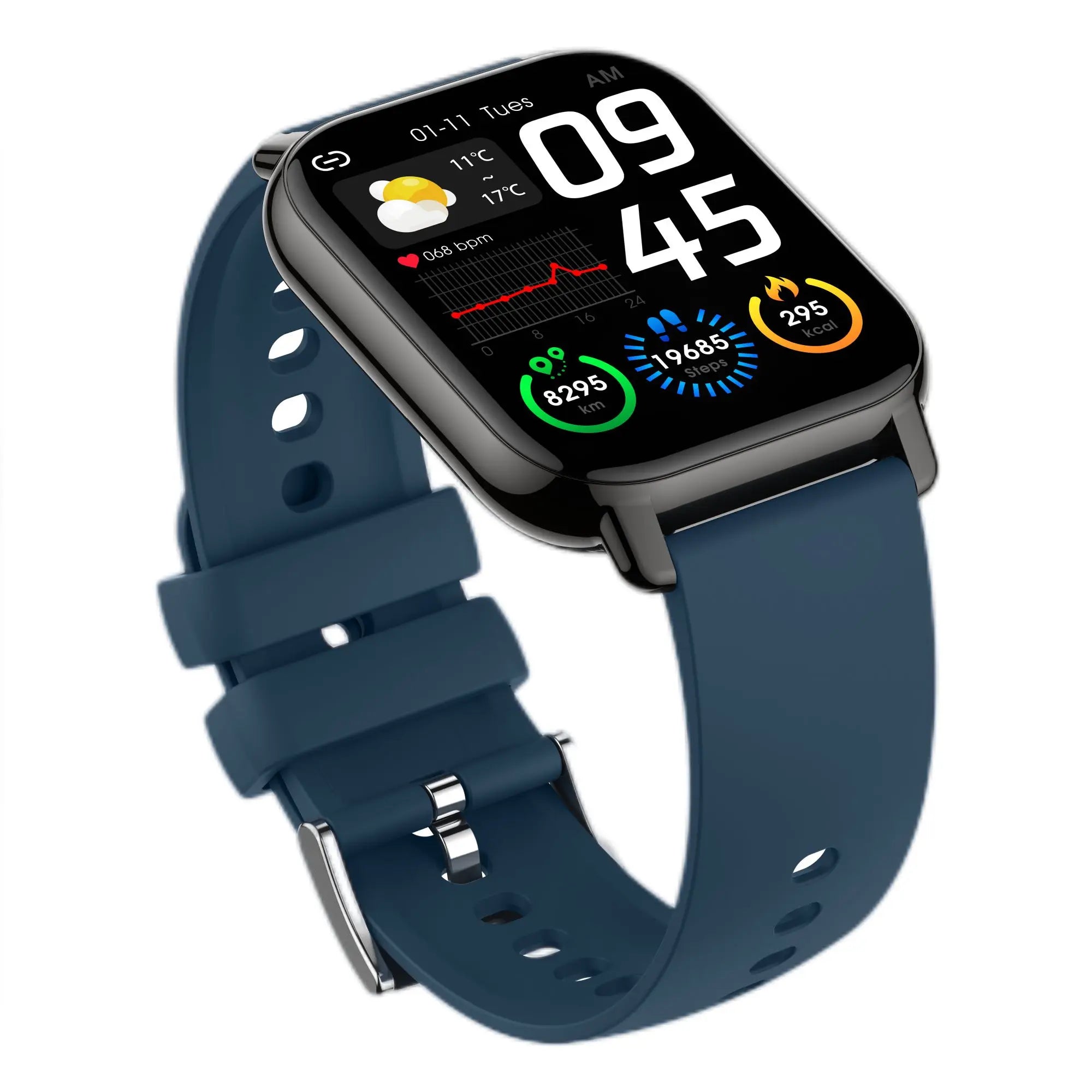 P66 1.85 Inch Smart Watch - Fitness Tracker with Heart Rate Monitor, Sleep Tracking, Waterproof Smartwatch for Men Women - Perfect for Running, Swimming & Daily Activity Tracking