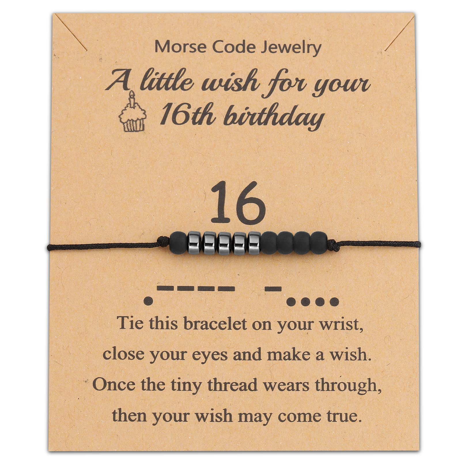BLEOUK 16th Birthday Wish Bracelet - Sterling Silver Happy Birthday Gift for Her, Sweet 16 Present for Daughter, Best Friend - Perfect for Birthday Parties, Graduation & Special Occasions