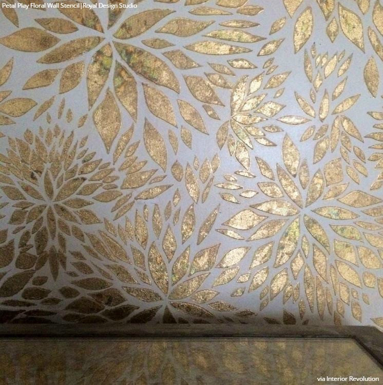 Petal Play Floral Damask Wall Stencil - DIY Home Decor, Reusable Painting Template for Bedroom, Nursery & Living Room Accent Walls