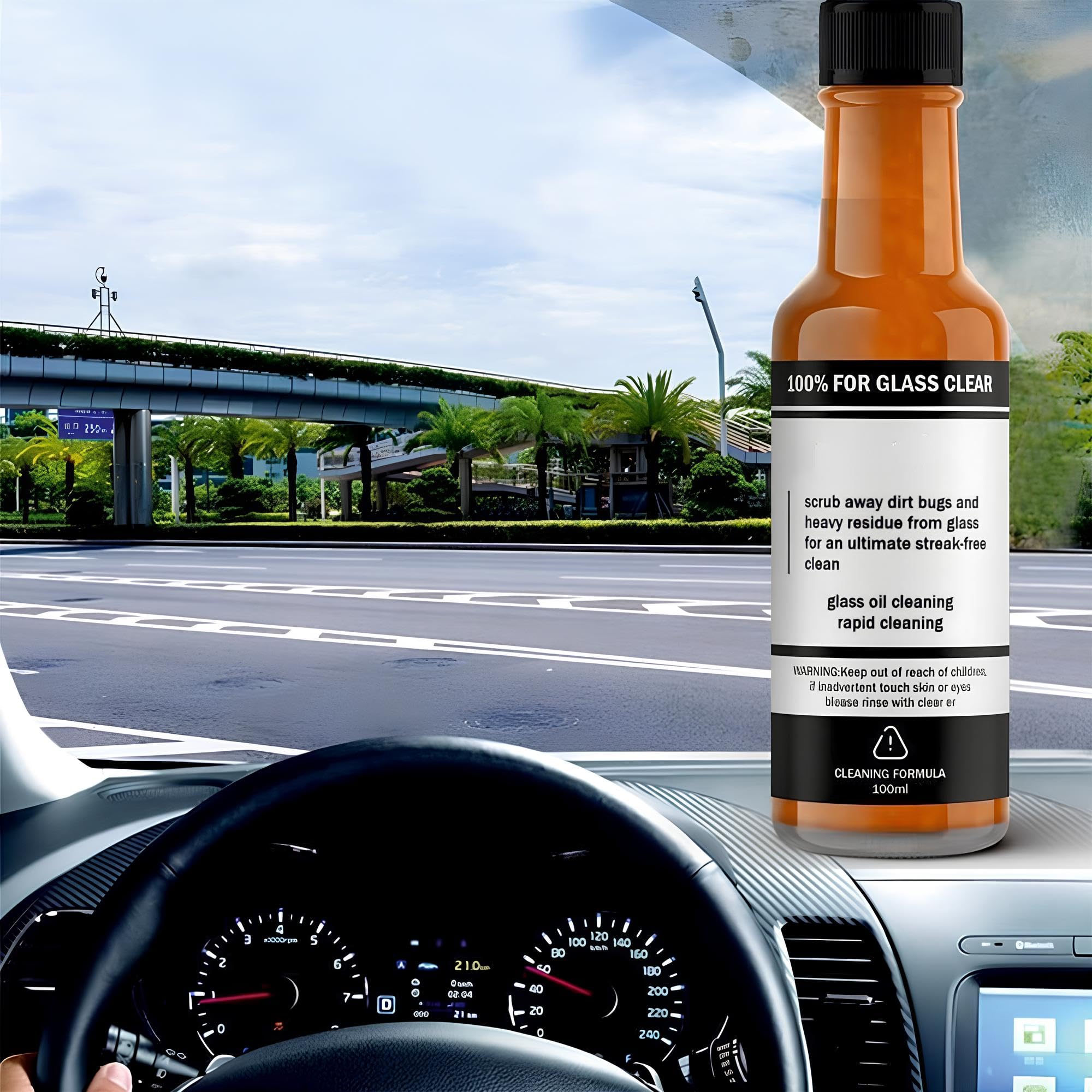 Premium Glass Oil Film & Water Spot Remover - Car Windshield Cleaner for Streak-Free Shine | Home & Auto Window Cleaning Solution (100ml) | Perfect for Cars, Trucks, Mirrors & Glass Tables