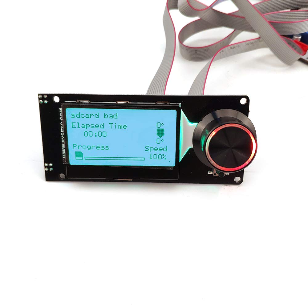 128x64 Mini LCD Screen for 3D Printers - Type C v1.2 Smart Display (Black on White) with SD Card Slot | Compatible with Marlin Firmware | DIY 3D Printing Projects & Home Electronics Prototyping