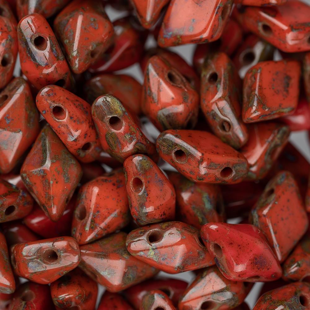 Czech Diamond Beads Coral Picasso 5x8mm (5.5g) - Premium Jewelry Making Supplies for Necklaces, Bracelets & DIY Crafts
