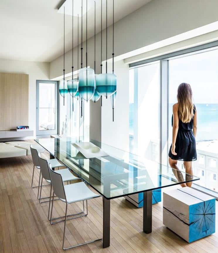 Nautica Glass Pendant Light Fixture - Modern Hanging Chandelier for Kitchen Island, Dining Room & Bedroom Lighting Decor