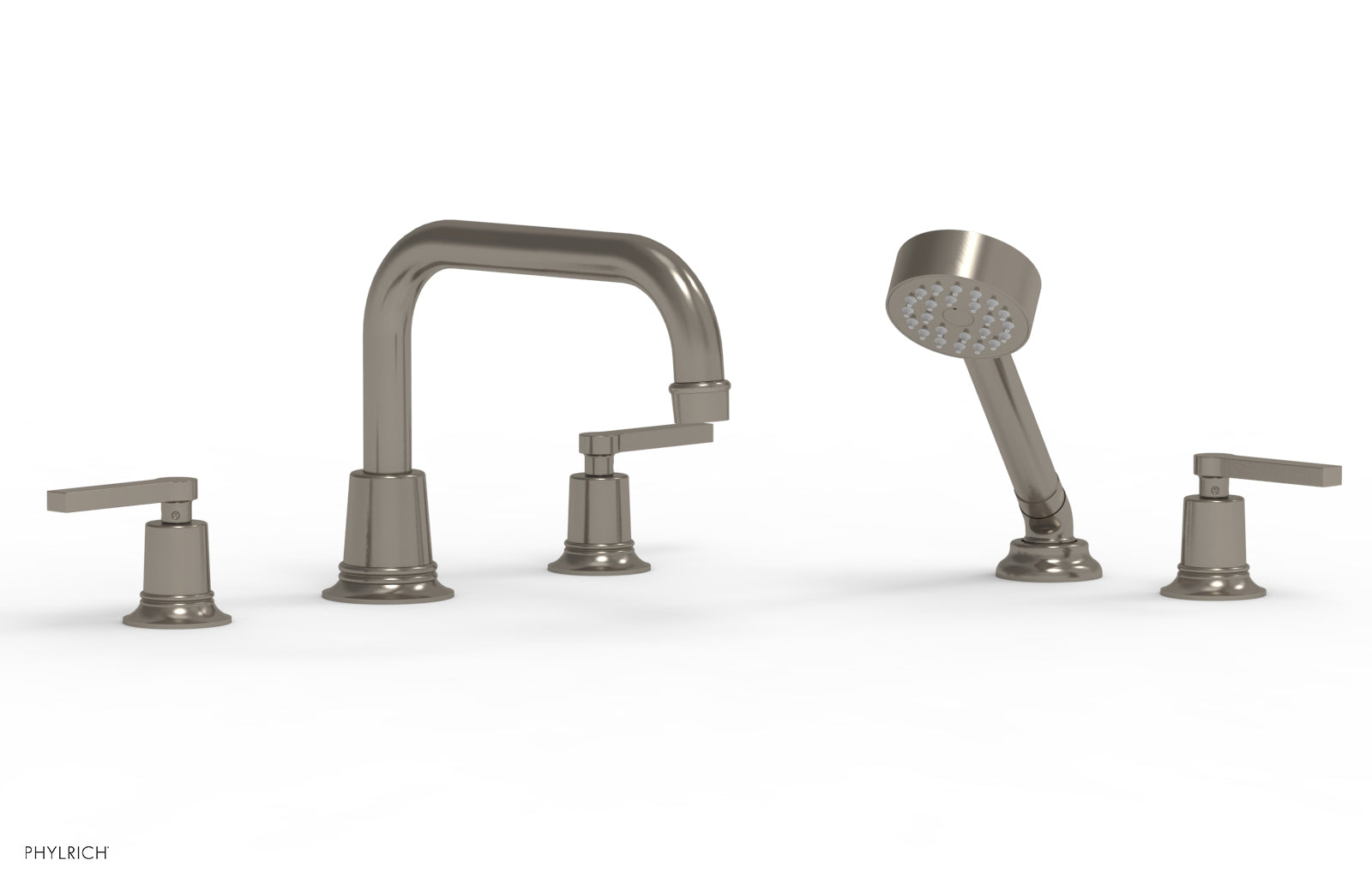 HEX MODERN Deck Mount Tub Set with Hand Shower and Lever Handles 501 53 - Perfect for Bathroom Renovation and Spa-Like Experience