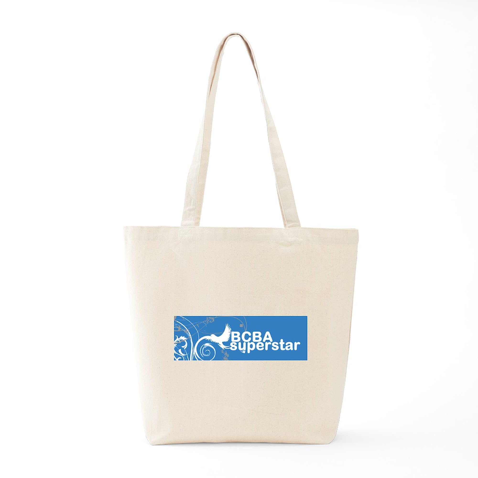 BCBA Superstar Tote Bag - Natural Canvas Reusable Shopping Bag for Therapists, Teachers & ABA Professionals - Perfect for Work, Conferences & Daily Errands