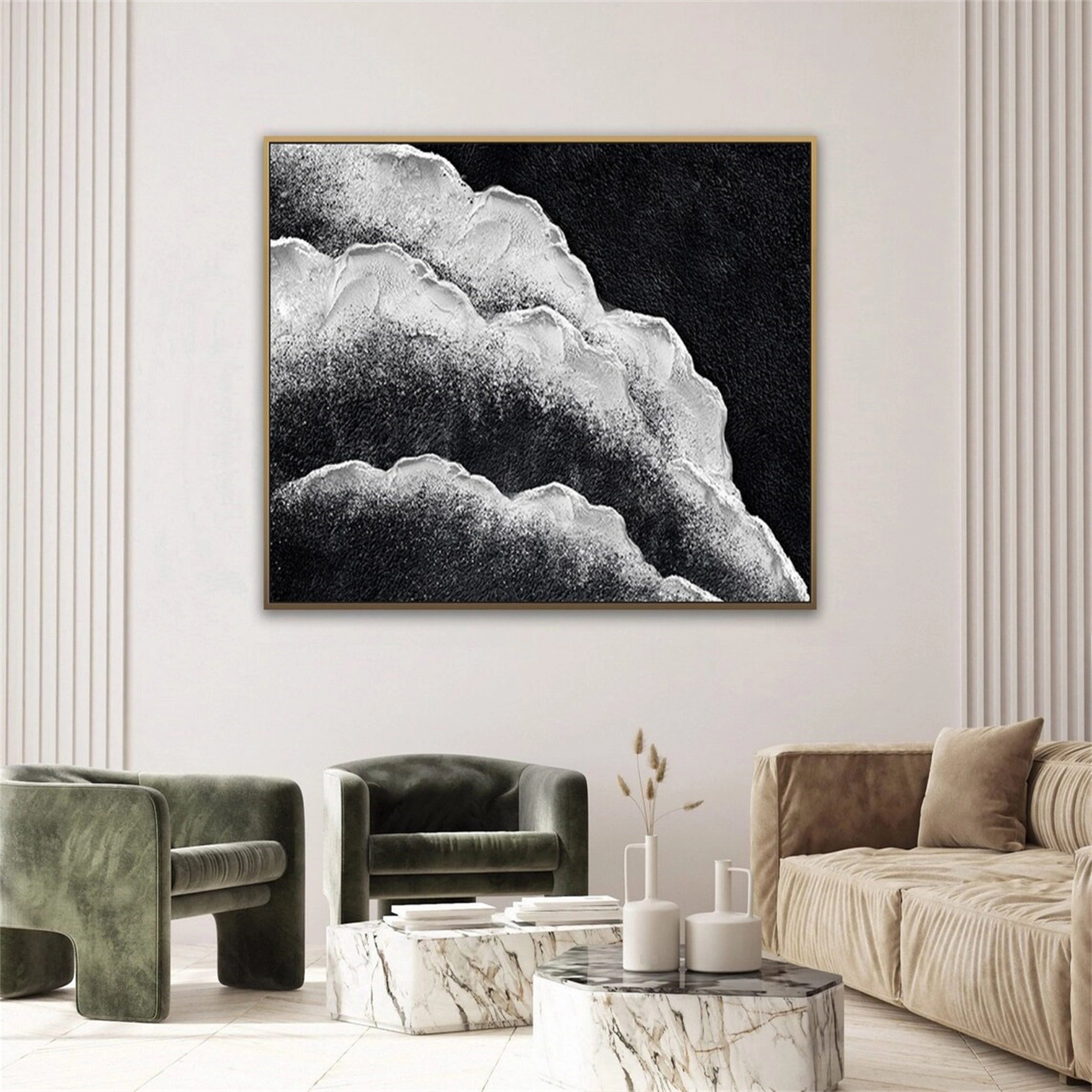 Ocean and Sky Painting #OS 115 - Handmade Canvas Wall Art for Home Decor, Office, Living Room & Bedroom