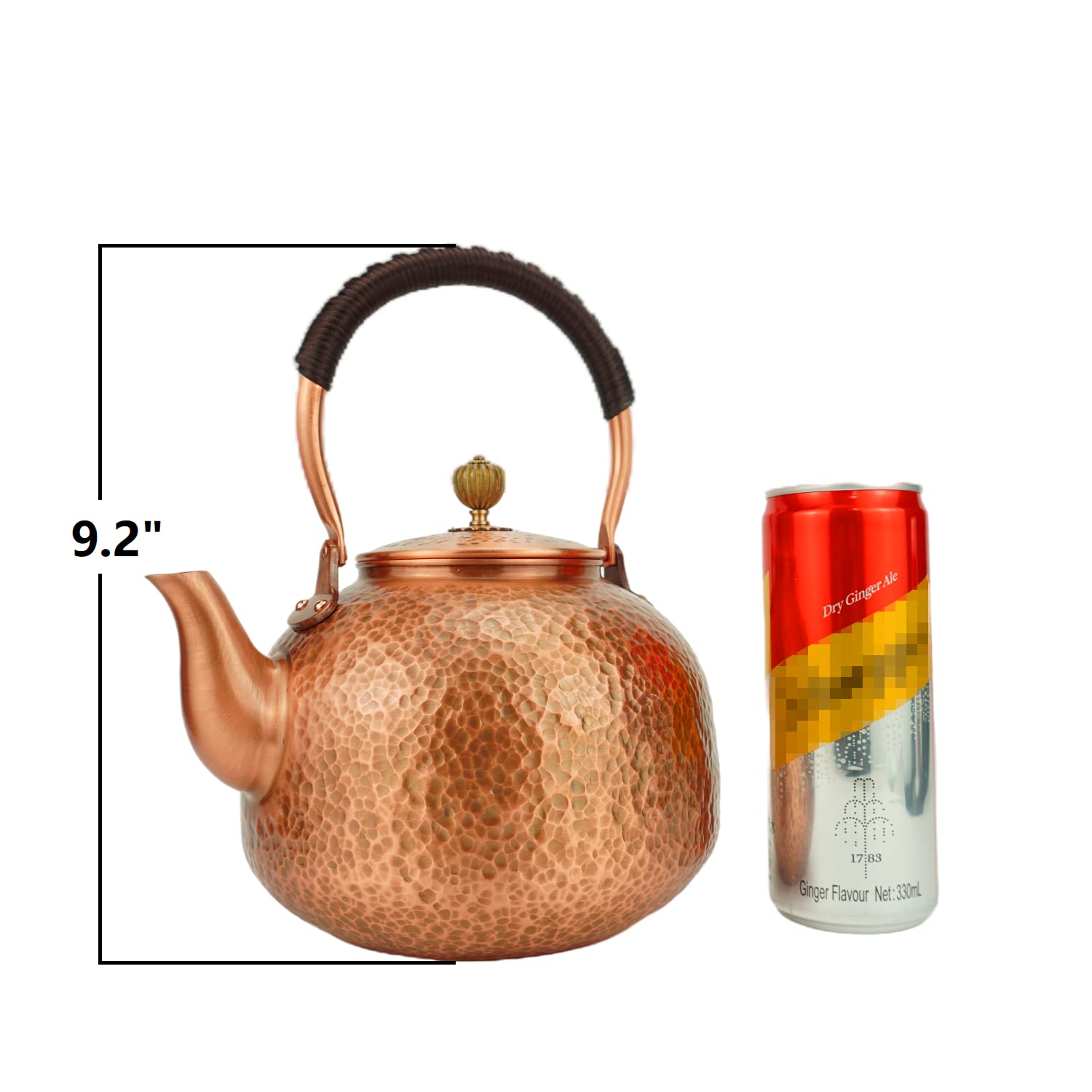 Handmade Solid Copper Tea Kettle - 2200ml Stovetop Teapot for Gas & Induction Cooktops - Thick Hammered Pure Copper Teapot for Tea Brewing & Home Decor - Perfect for Daily Use, Gifts & Traditional Tea Ceremonies