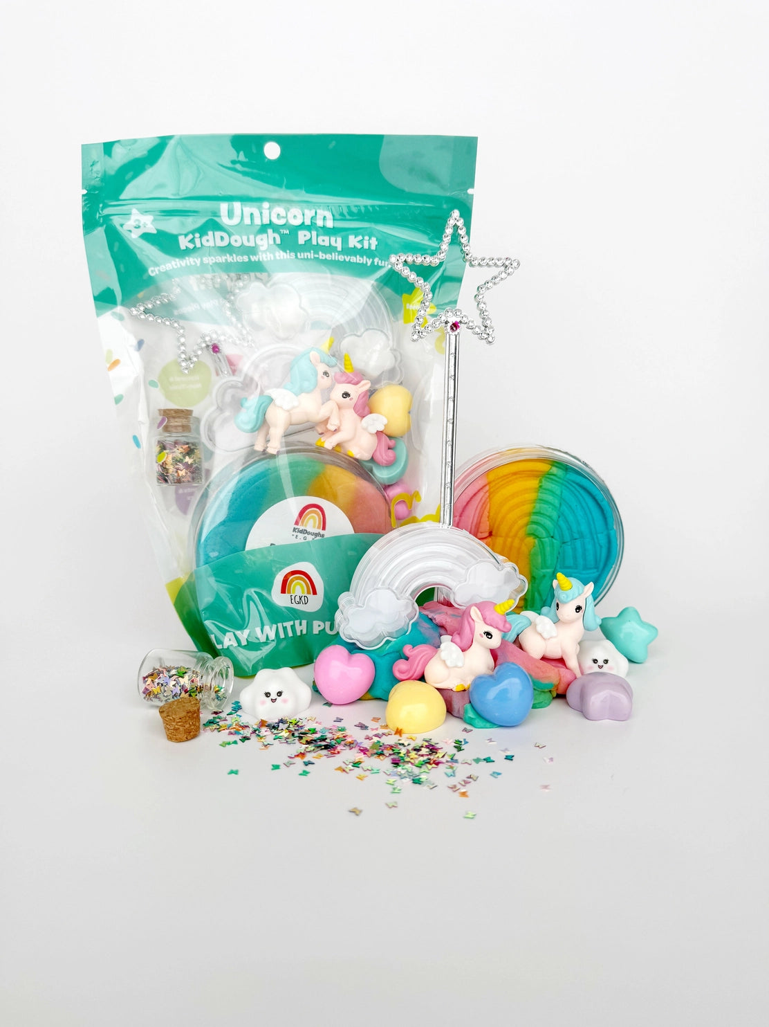 Kiddough Play Kit - Unicorn Themed Kids Dough Play Set for Creative Fun | Perfect for Birthday Gifts, Classroom Activities & Sensory Play