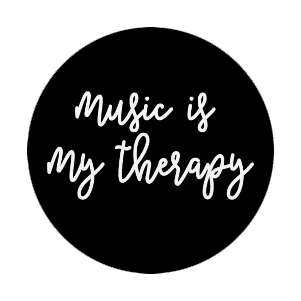 Music Is My Therapy - Inspirational Music Quote PopSockets PopGrip | Swappable Phone Grip for iPhone, Samsung & Tablets | Perfect for Music Lovers, Daily Use & Gift Giving