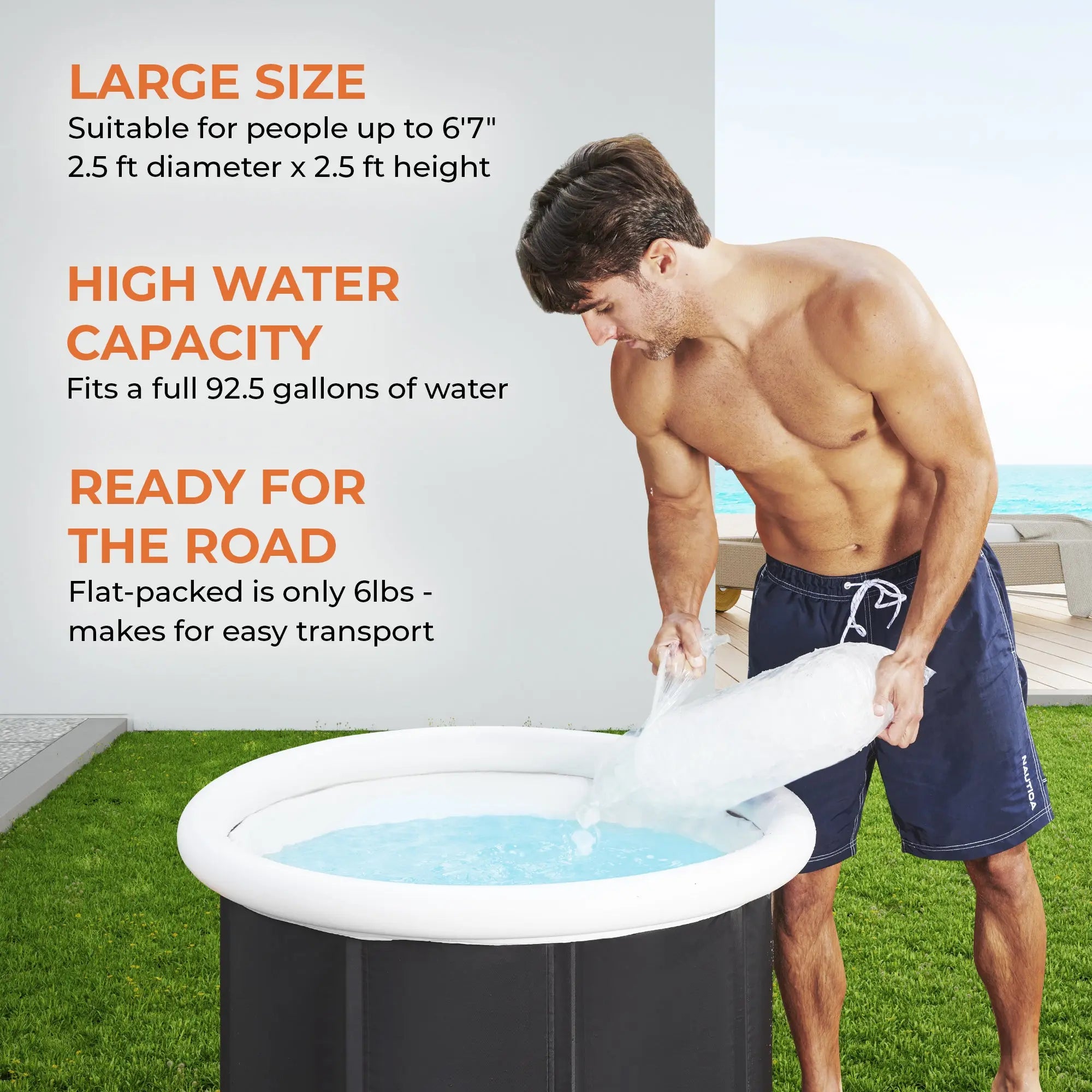 Allevachill™ Cold Plunge Ice Bath Tub for Athletes - Portable Recovery Tub for Muscle Soreness Relief & Post-Workout Therapy - Perfect for Home Gym, CrossFit, Marathon Training & Cold Water Immersion Therapy