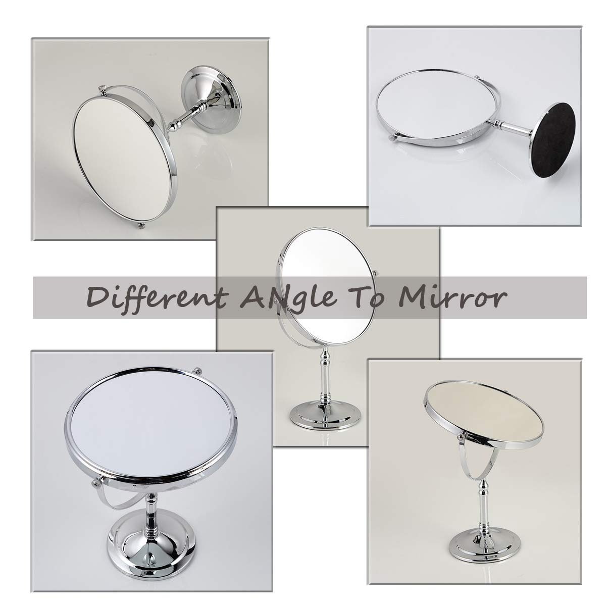 SWAMEY ISHIN Round Wooden Vanity Mirror - Natural Desktop Makeup Mirror with Stand, 1pc - Perfect for Dressing Table, Bedroom, Bathroom & Travel