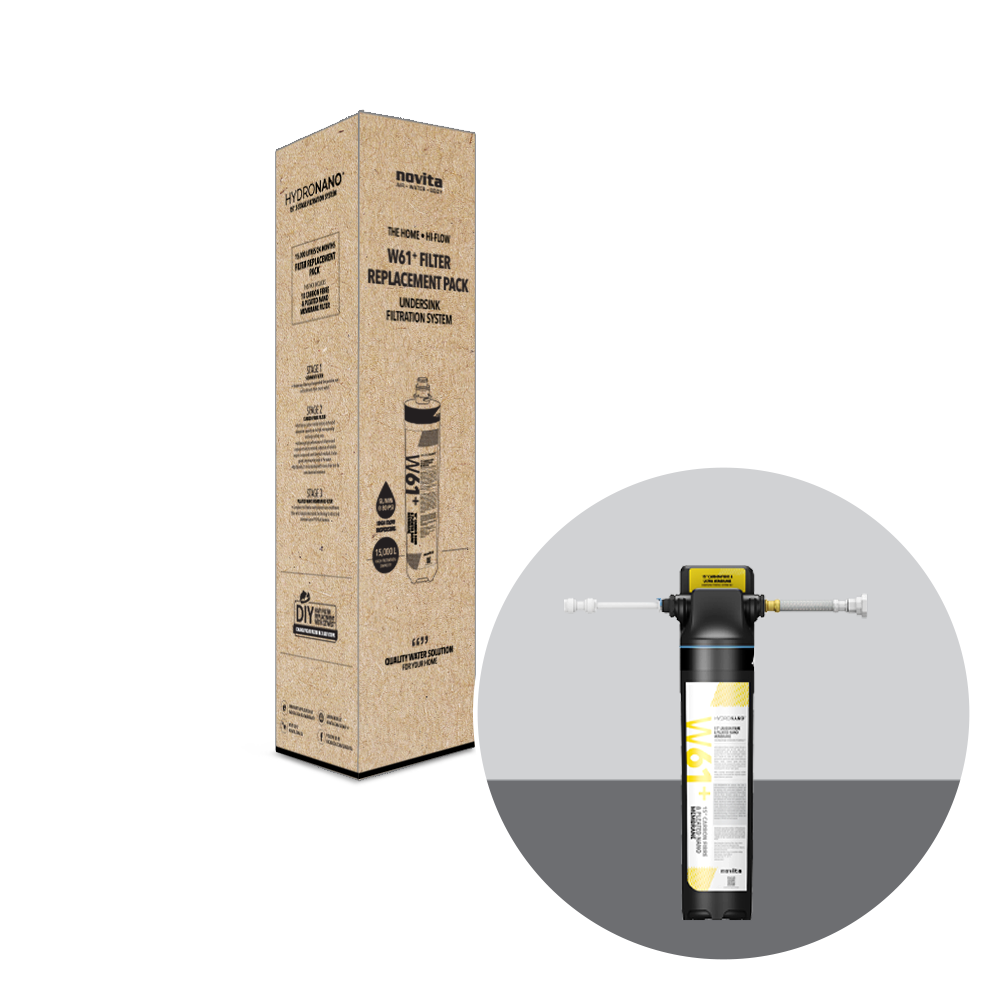 W61 Plus Ultra HydroNano™ Replacement Water Filter Cartridges - 3 Pack | Compatible with Refrigerators & Under Sink Filtration Systems | Improves Taste & Reduces Contaminants for Clean Drinking Water