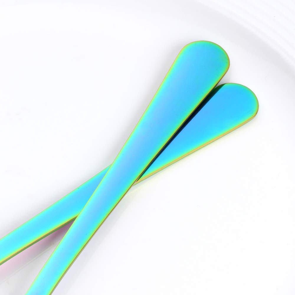 12-Piece Stainless Steel Dinner Fork Set - Rainbow Flatware for Family, Restaurant, Wedding & Party Use | Elegant Tableware for Dining, Catering & Special Events