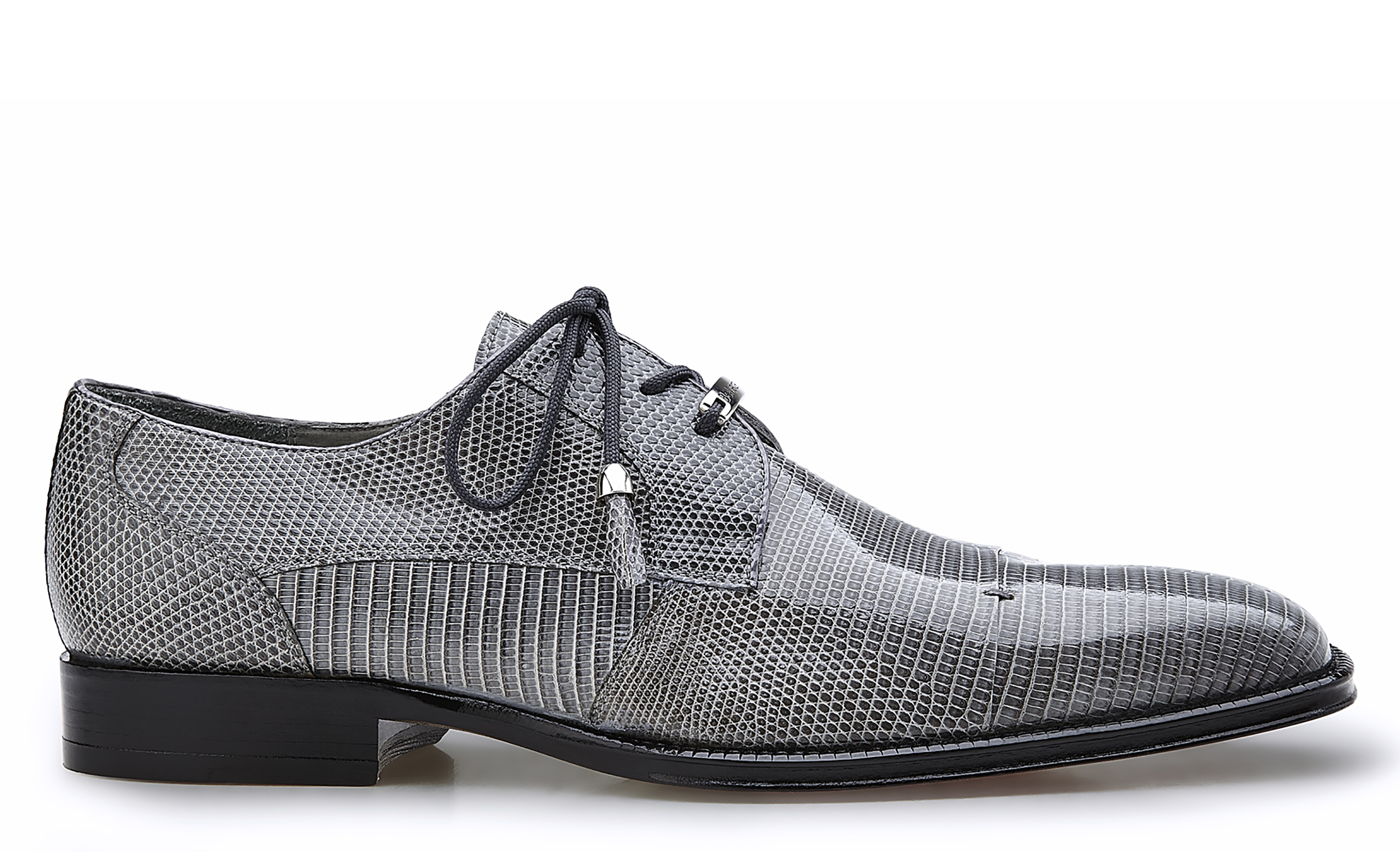 Belvedere Karmelo Genuine Lizard Dress Shoes for Men - Gray Leather Formal Business Shoes Size 14 - Perfect for Weddings, Office & Special Occasions