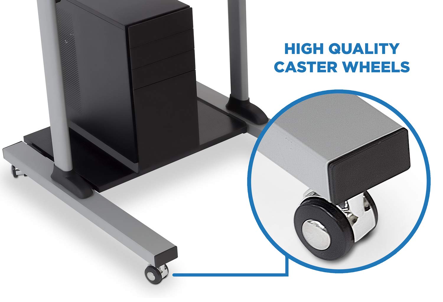 Mount-It! Adjustable Height Rolling Desk - 27.5