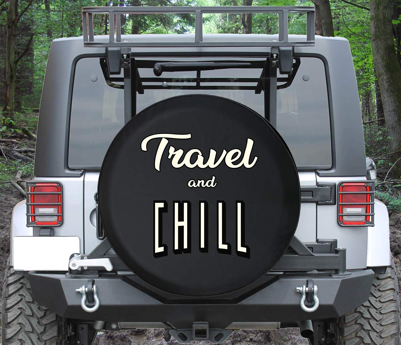 31 Inch Black Spare Tire Cover for Travel & Camping - Durable, Weatherproof, UV Resistant for RVs, Trailers & Off-Road Adventures