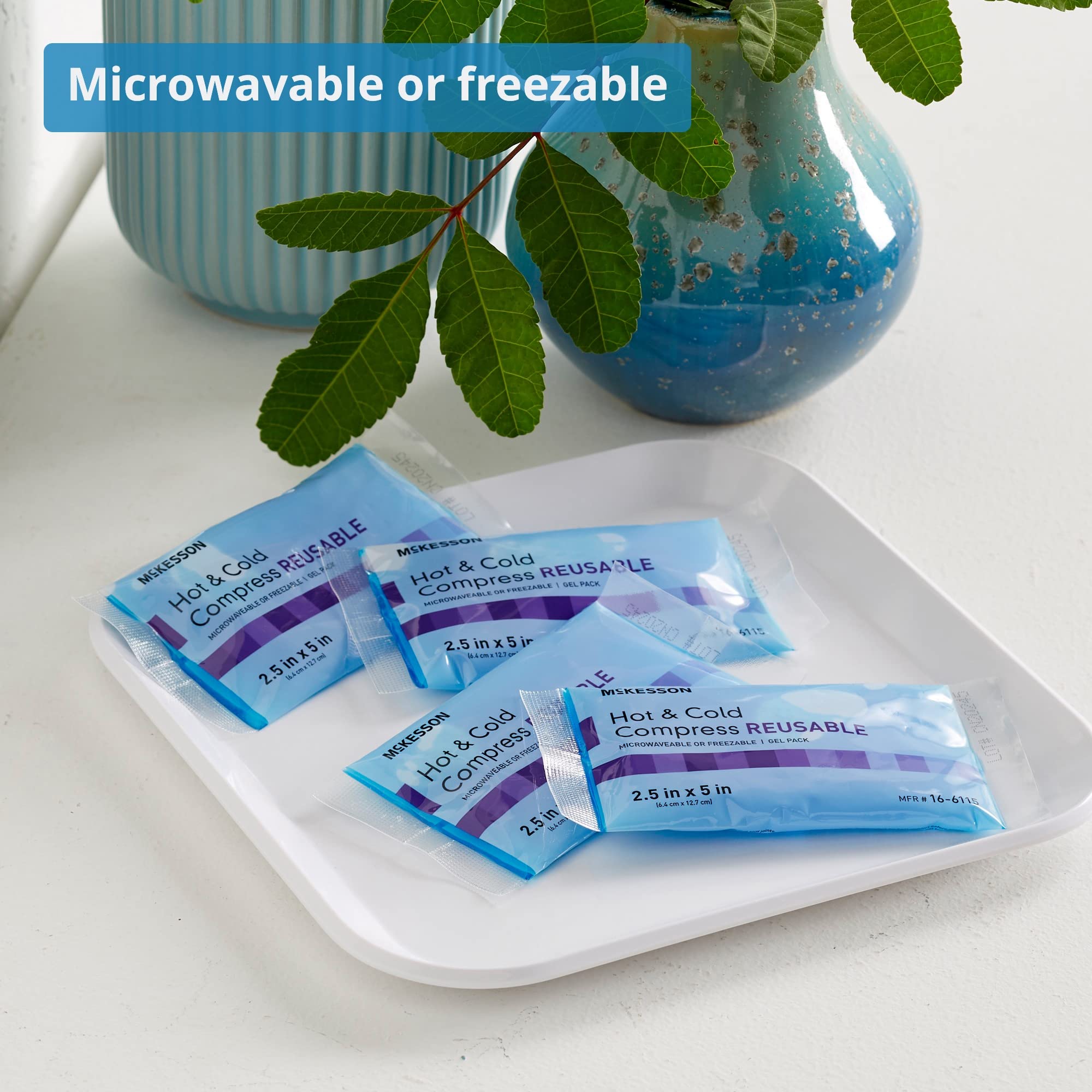 McKesson Reusable Hot & Cold Therapy Gel Packs (150 Pack) - 2.5
