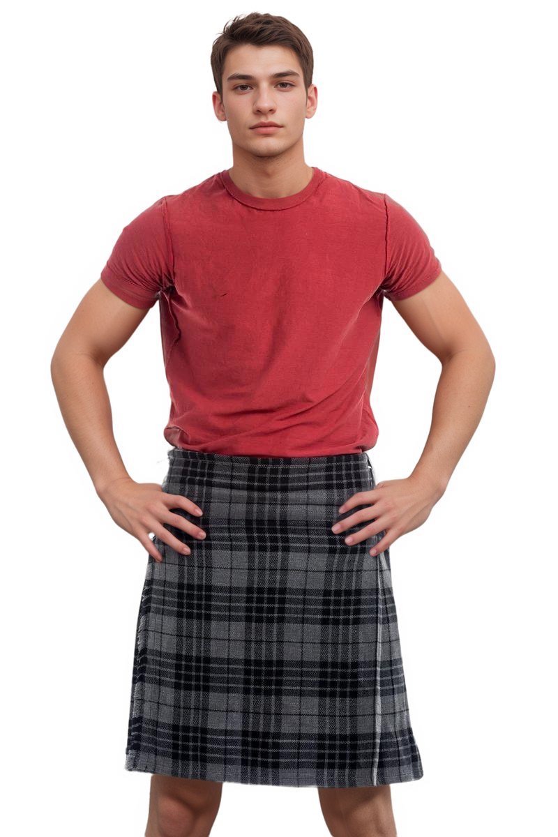 Custom Grey Tartan Kilt Watch - Premium Scottish Style Accessory for Men | Perfect for Weddings, Highland Games & Celtic Events