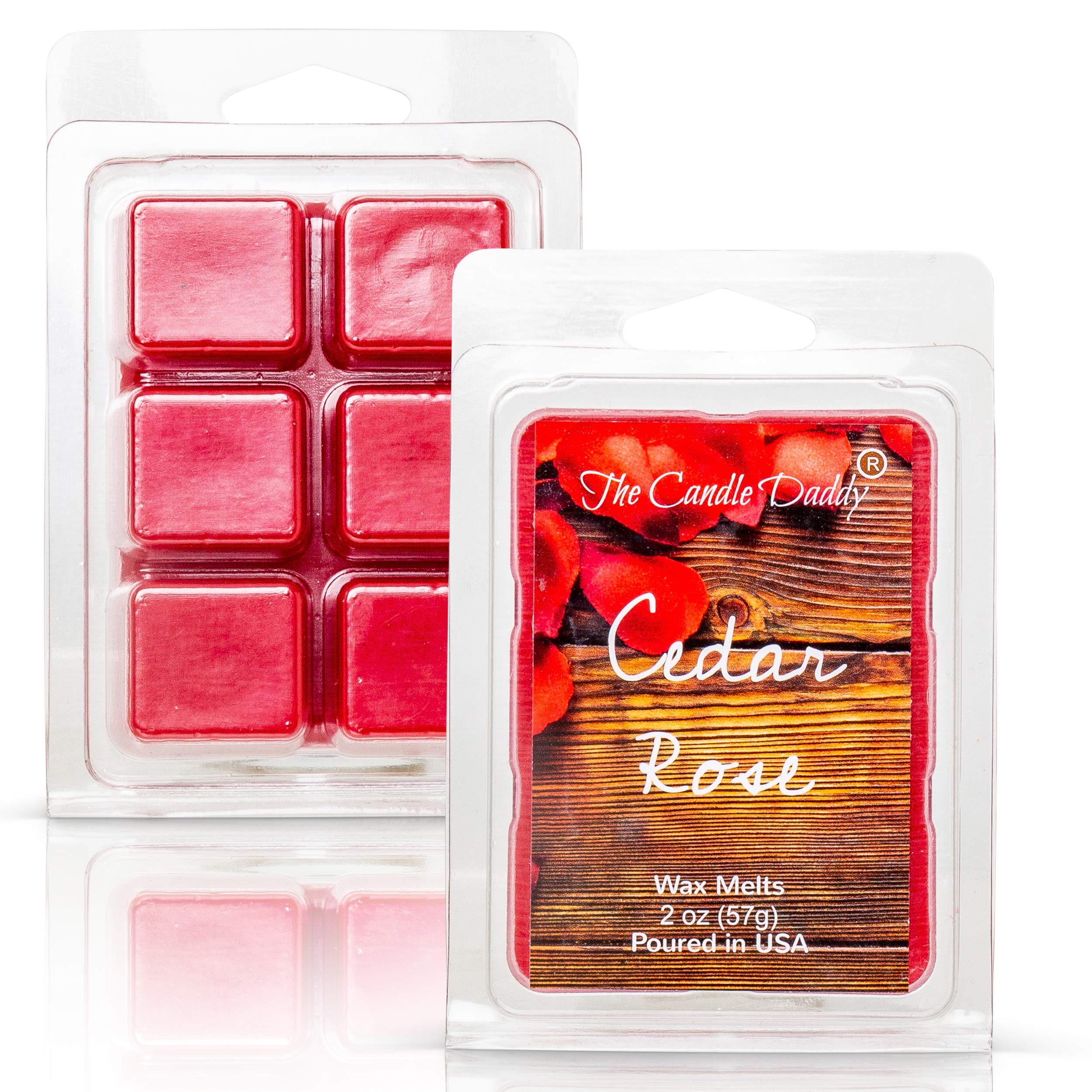 Premium Cedar Rose Scented Wax Melts - Floral & Woody Aromatherapy Wax Cubes (2oz/6 Cubes) - Strong Fragrance for Home, Office, Spa & Relaxation