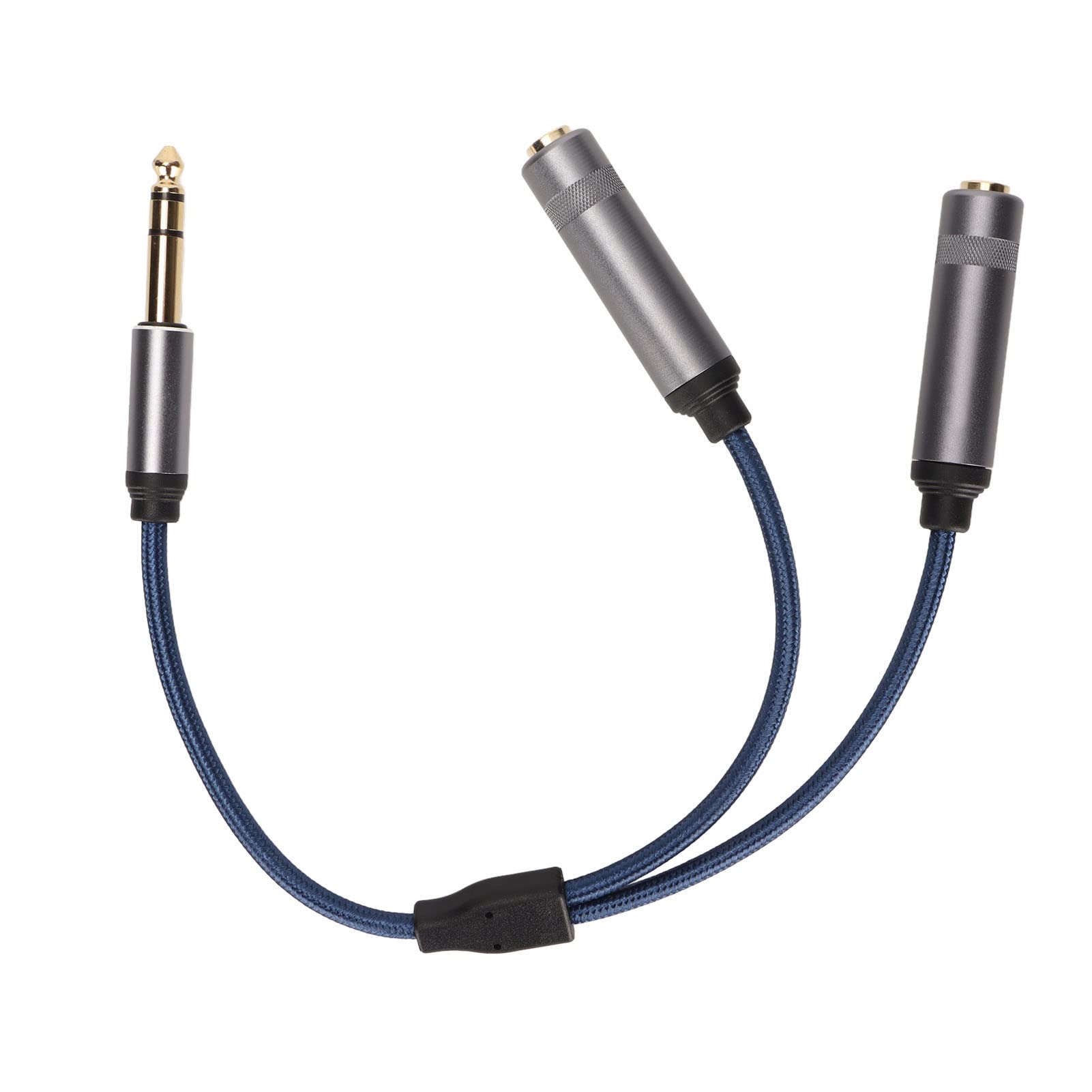 Restokki 6.35mm Stereo Audio Splitter Cable - 1 Male to 2 Female Adapter for Guitar, Keyboard & Audio Equipment | Professional Y-Cable for Studio, Stage & Home Recording