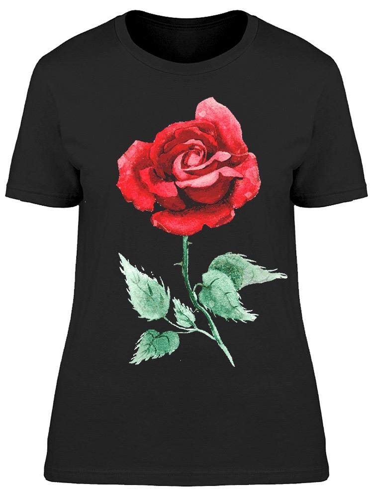 Hand-Painted Watercolor Rose T-Shirt for Women - Floral Graphic Tee for Casual Wear, Date Nights & Summer Outfits