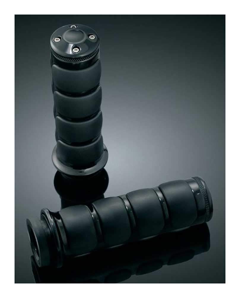 Kuryakyn 6321 Premium ISO Handlebar Grips for Electronic Throttle Control - Compatible with 2008-2019 Harley-Davidson Motorcycles, Gloss Black (1 Pair) - Comfortable Ride for Long Distance & Cruising