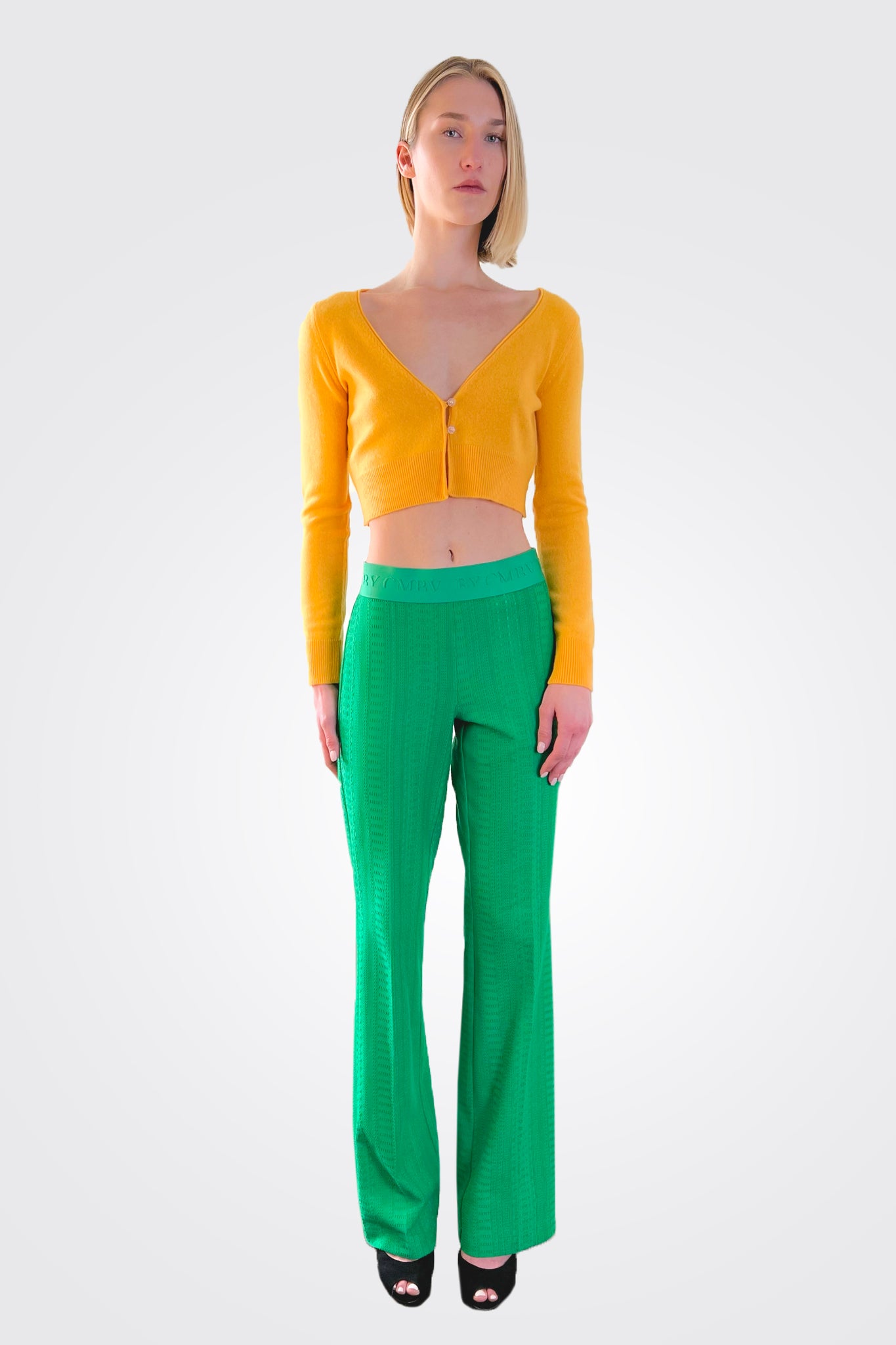 Green Floral Crochet Pants for Women - Boho Chic Summer Beachwear & Casual Outfit