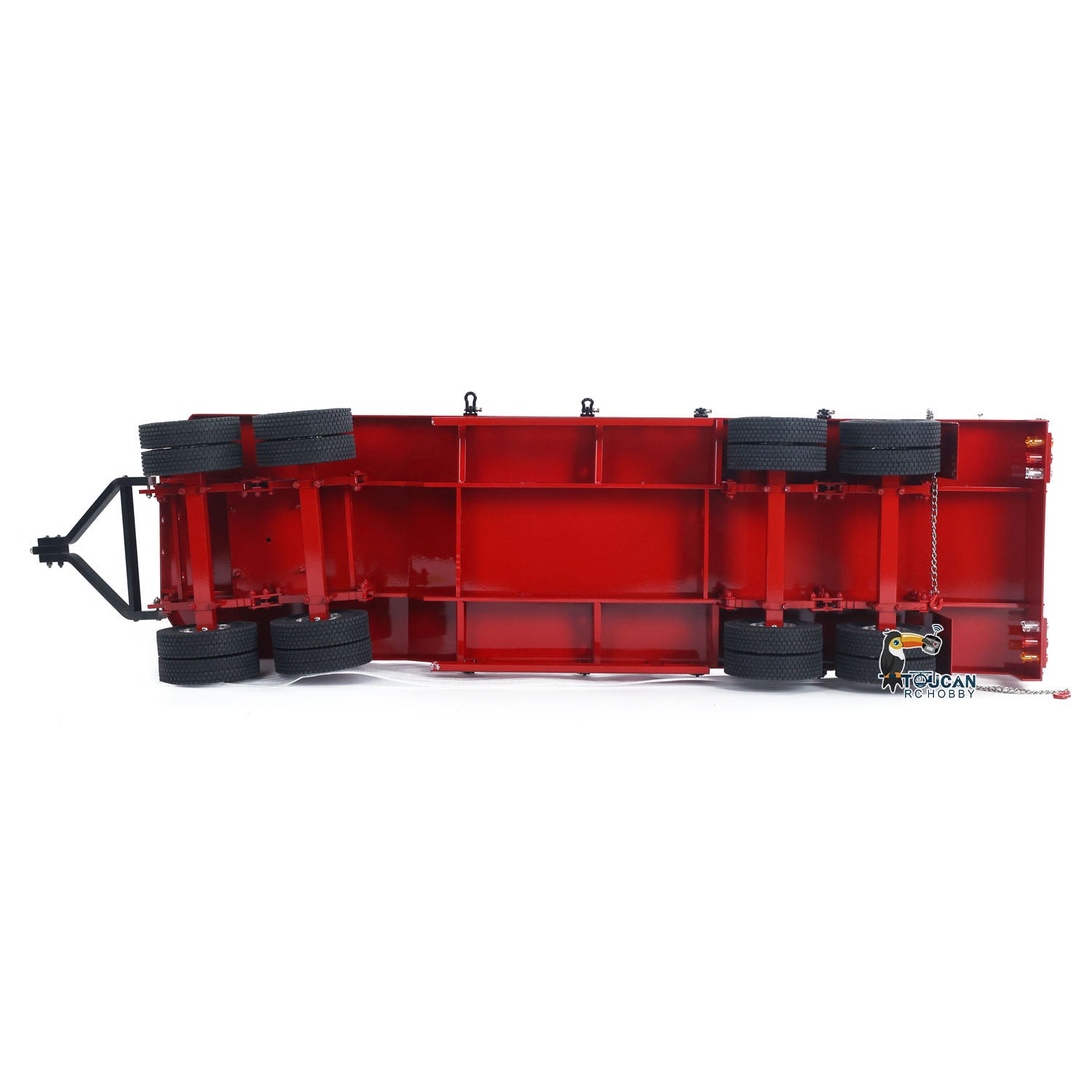 1/14 Scale RC Tractor Truck Metal 4-Axle Full Trailer with Electric Tailgate - Remote Control Car Simulation for Hobbyists & DIY Enthusiasts | Perfect for Off-Road Adventures & Model Truck Competitions