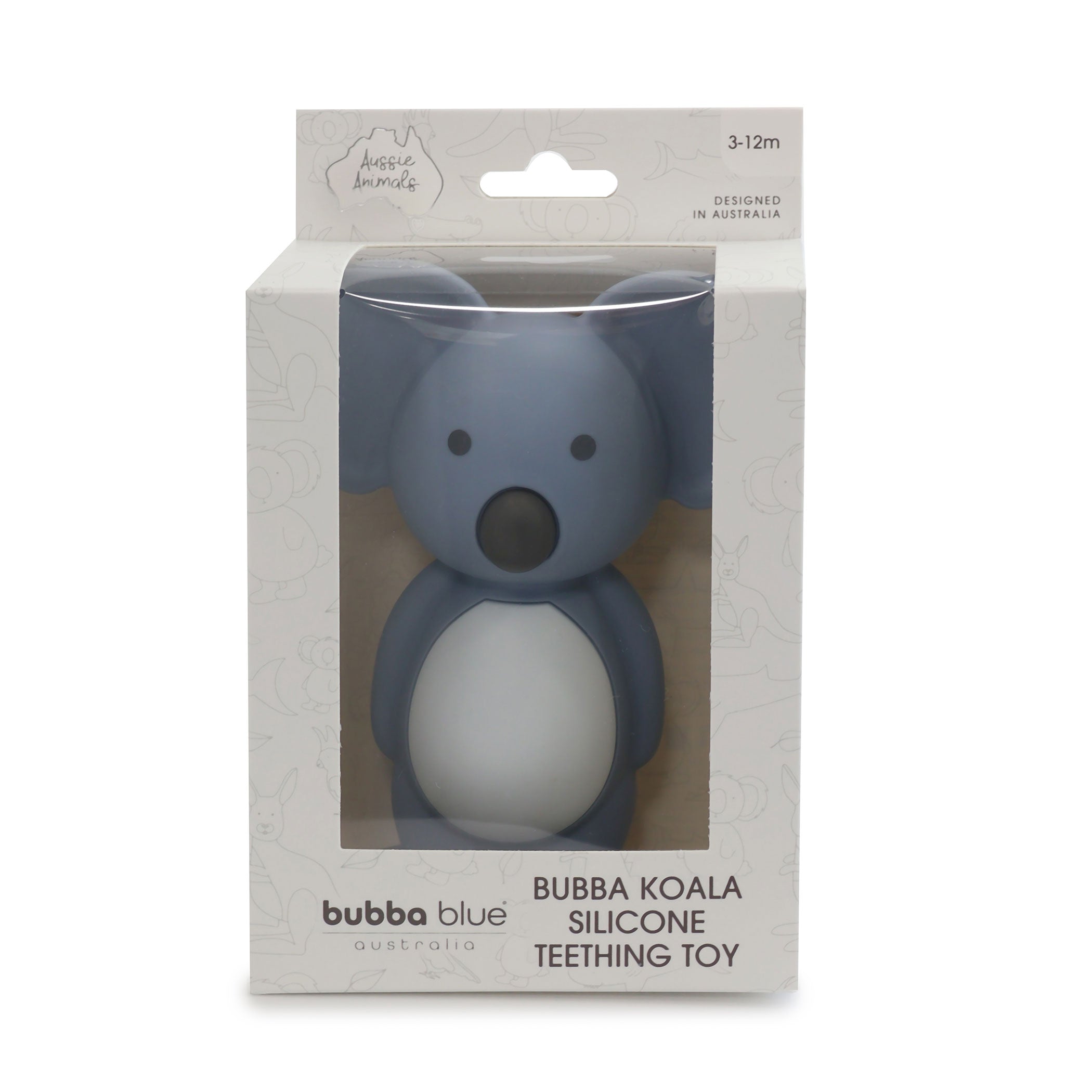 Aussie Animals Bubba Koala Silicone Teething Toy for Babies - Safe & Soft Chewable Teether in Steel Blue - Perfect for Soothing Sore Gums During Teething & Travel