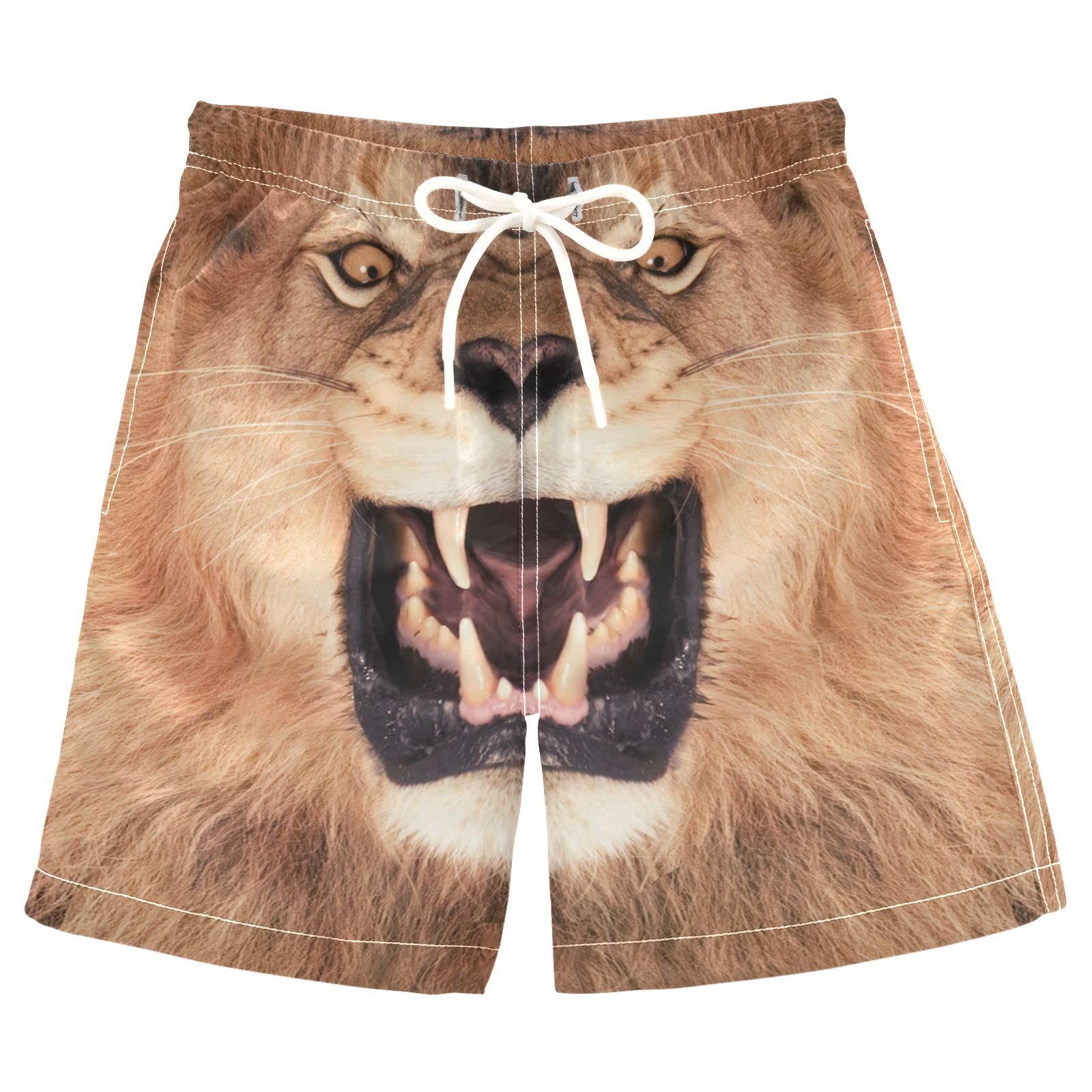 Boys Lion King Swim Trunks - Quick Dry Beach Shorts for Toddlers with Mesh Liner | Perfect for Swimming, Pool Party & Summer Vacation